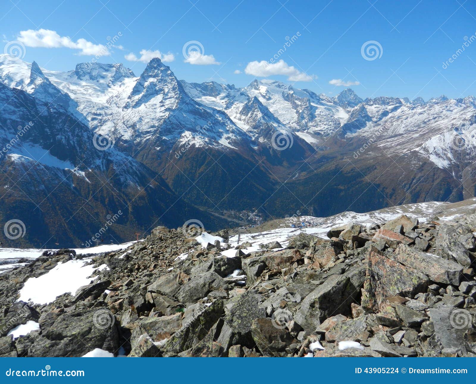 caucas ridge. the mountains, valley and stones.
