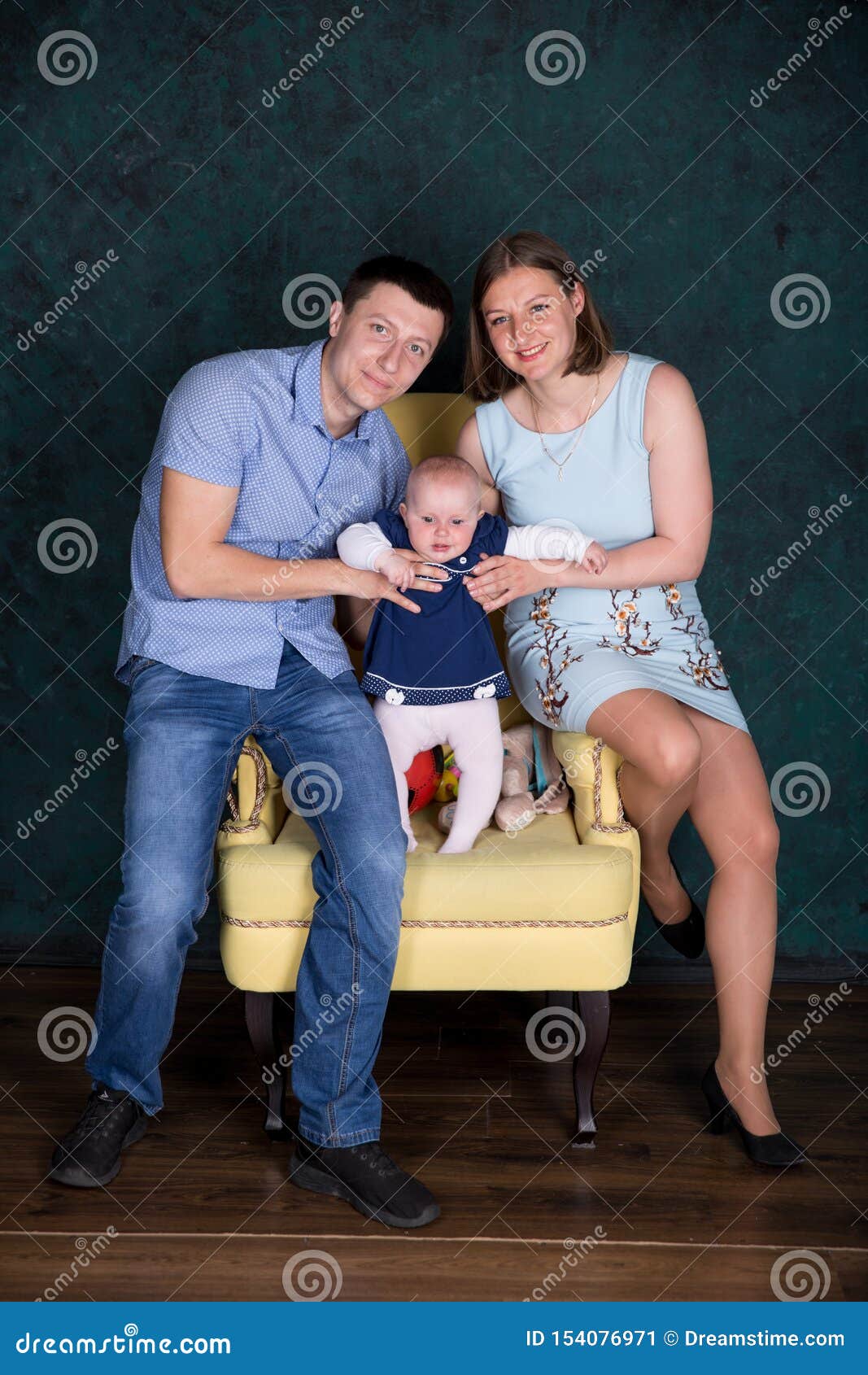 Caucasian Family Posing on Big Armchair in Studio Stock Image - Image of  caucasian, funny: 154076971