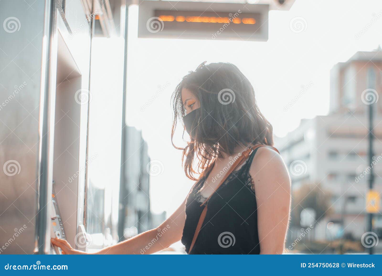 Caucasian Female Model Paying for a Bus Ticket Stock Photo Image of ticket, woman 254750628