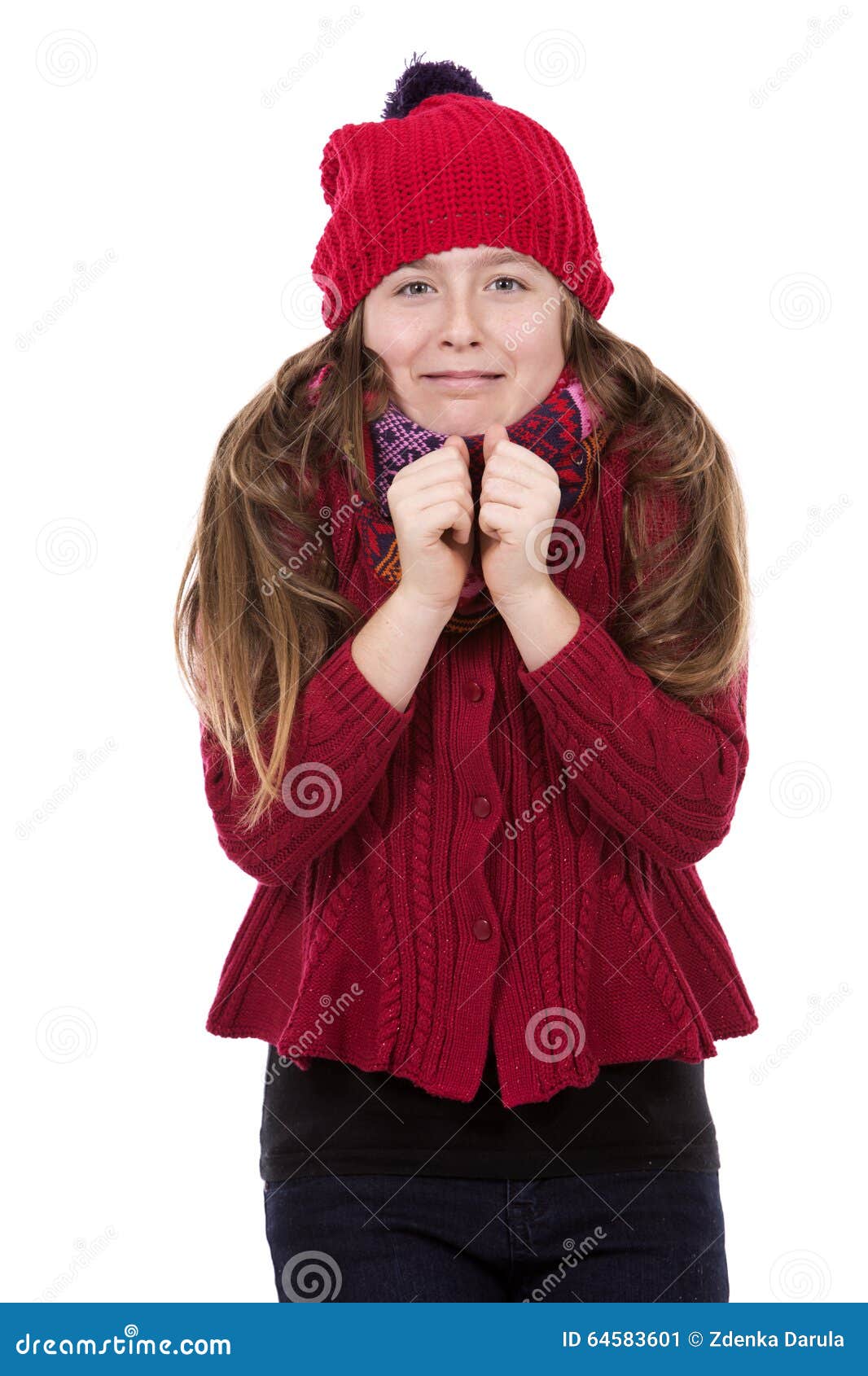 Caucasian Girl on White Background Stock Image - Image of attractive ...