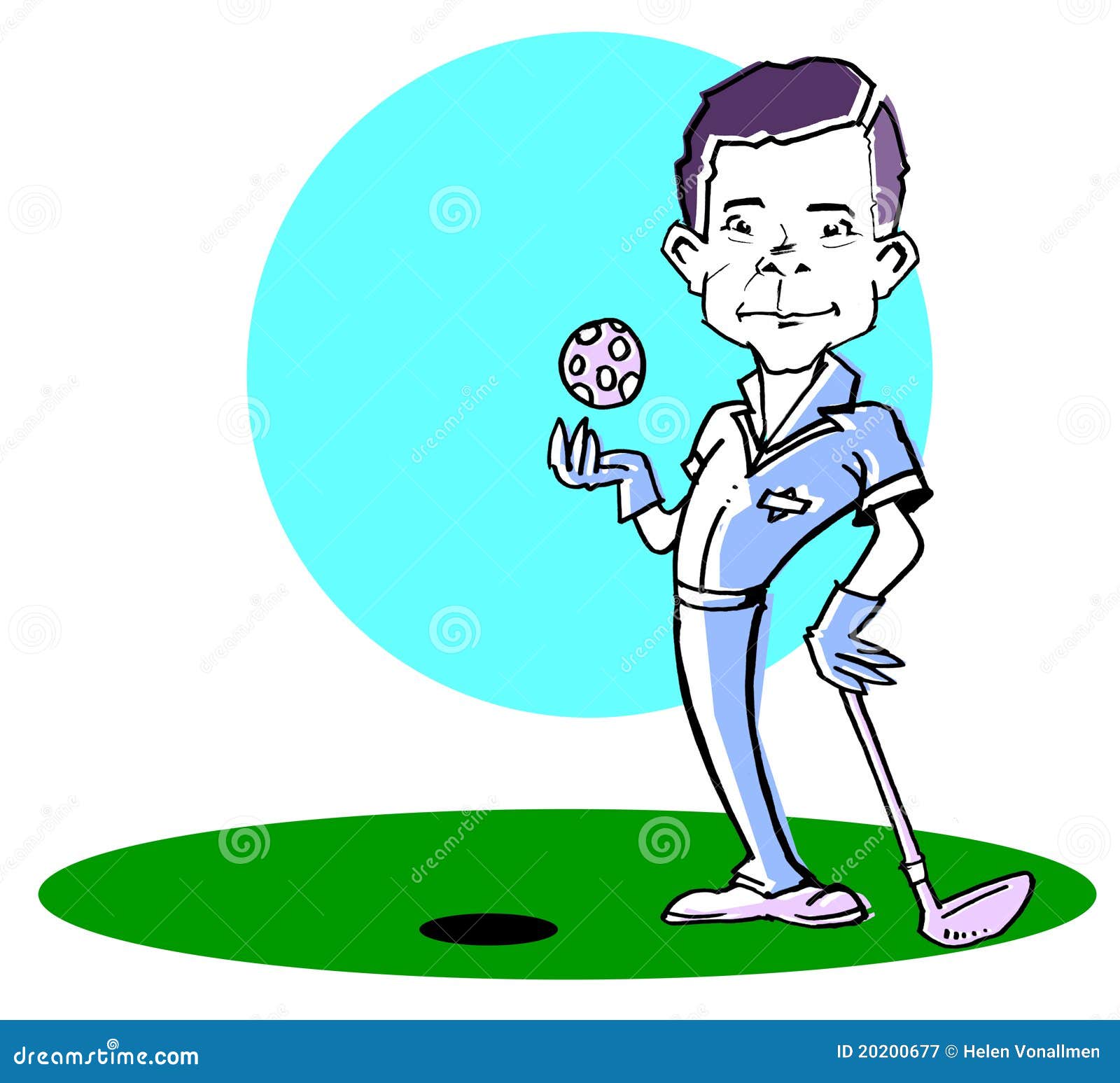 golfer man cartoon