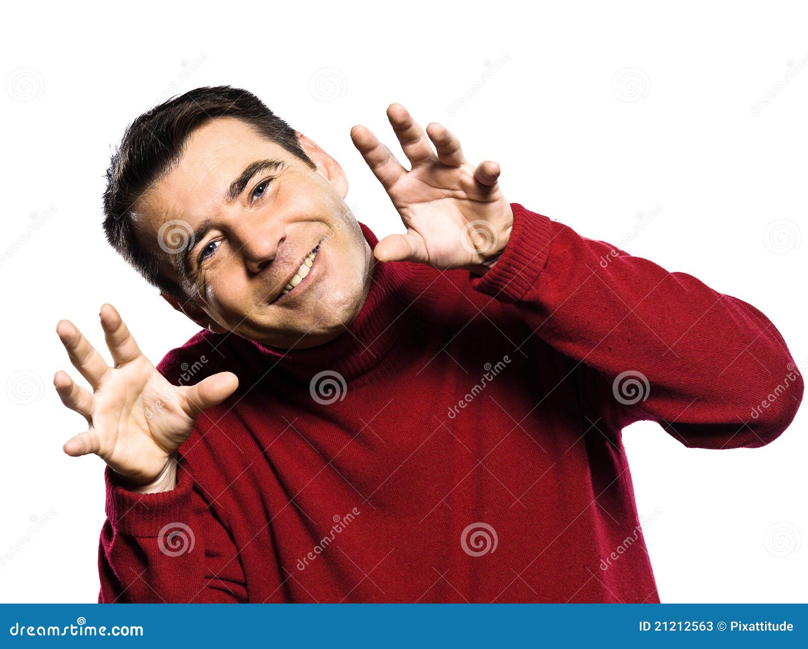 Caucasian Man Teasing Childish Stock Image Image of mischief