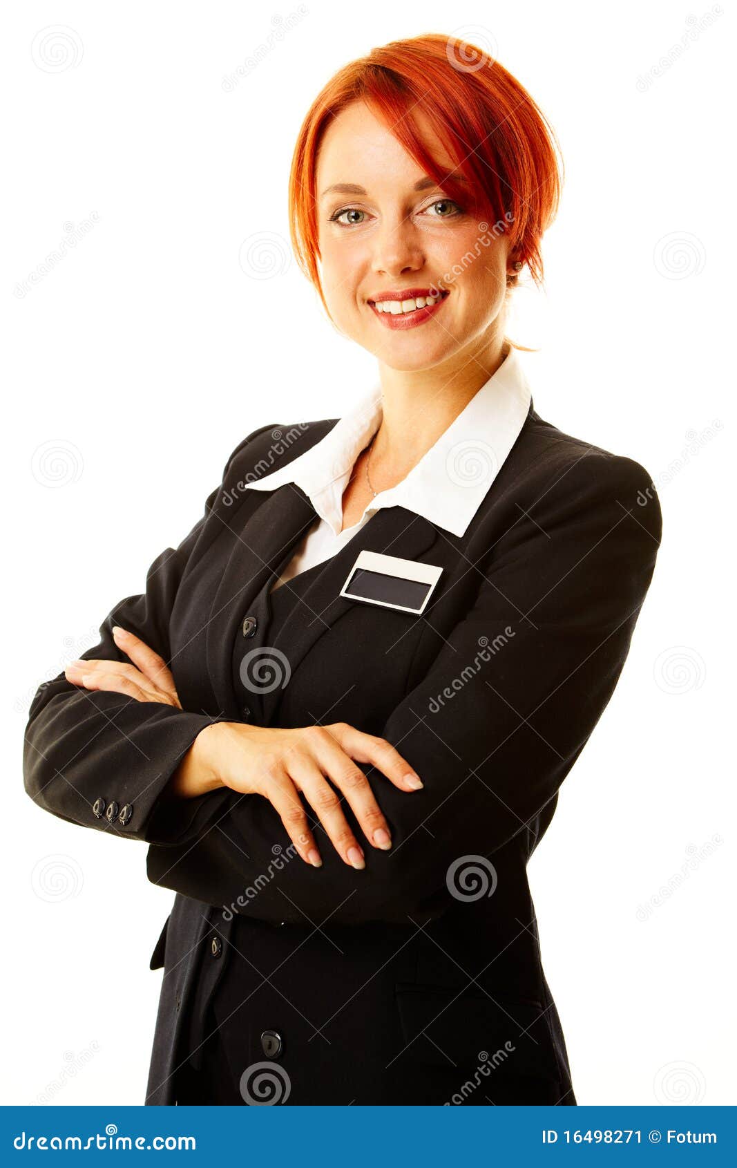 caucasian woman as hotel worker