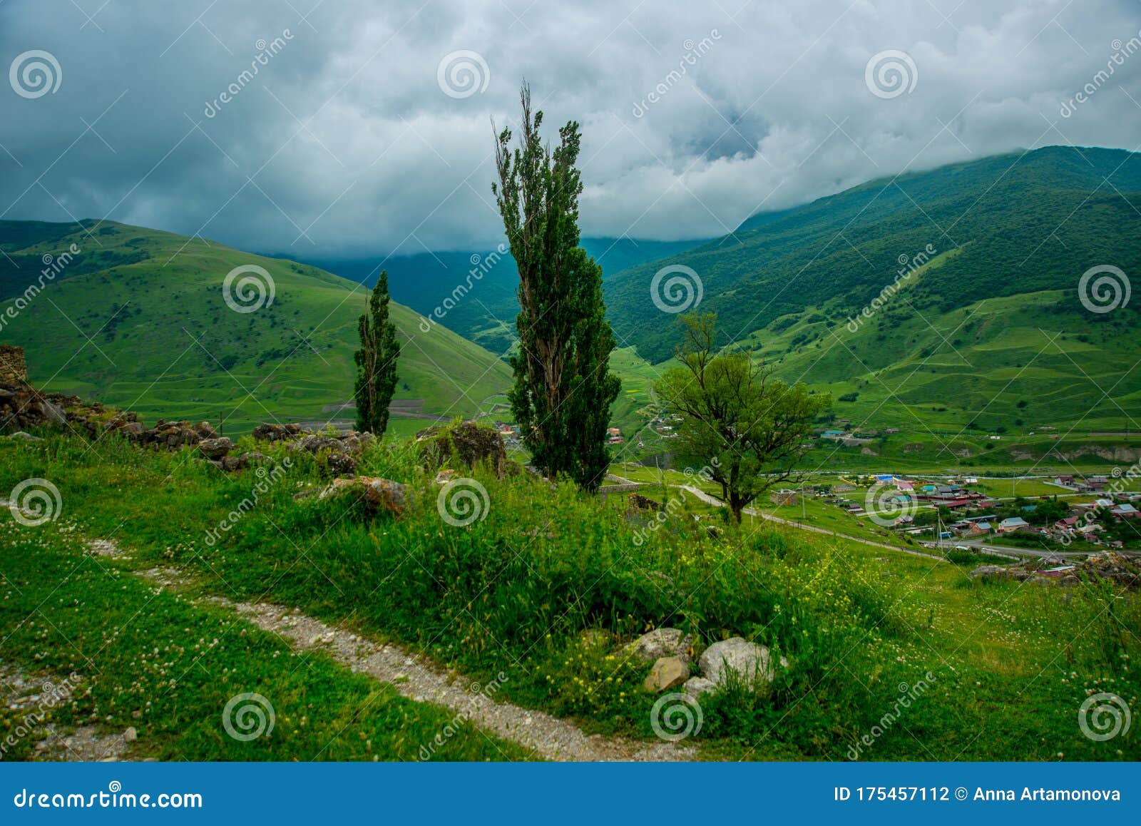 CAUCASUS, NORTH OSSETIA, ALANIA, RUSSIA: beautiful landscape with mountain views near Vladikavkaz