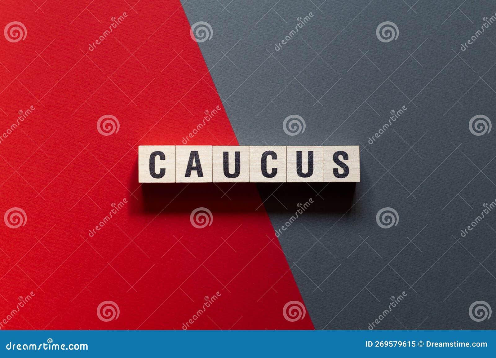caucus - word concept on cubes