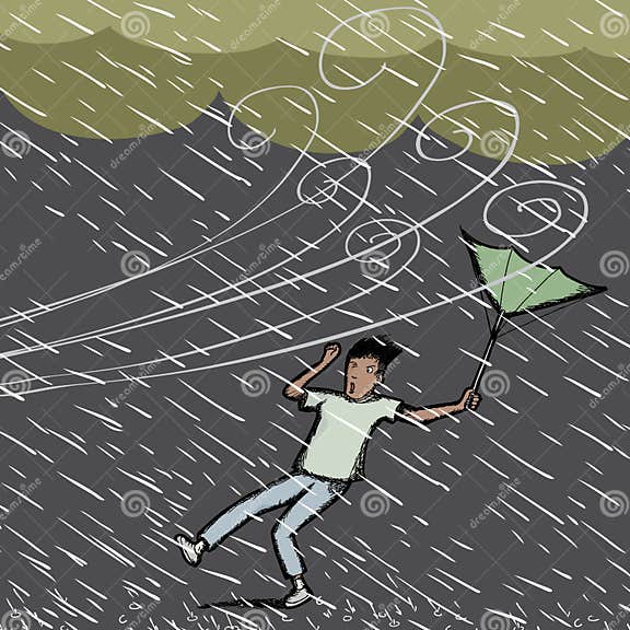 Caught in Rain stock vector. Illustration of stumble 21989672