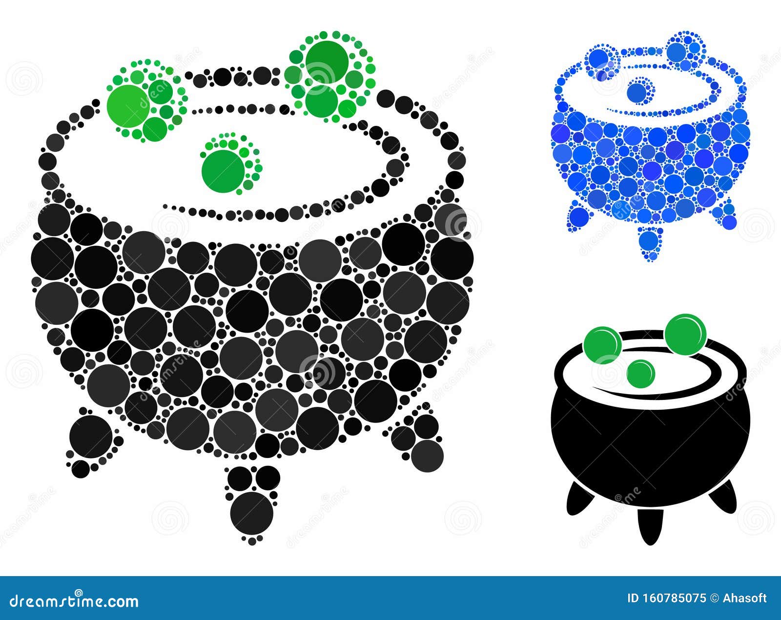 cauldron composition icon of round dots