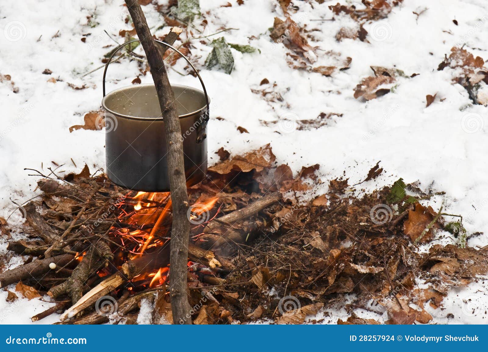 Cauldron on fire stock photo. Image of nature, smoke 28257924