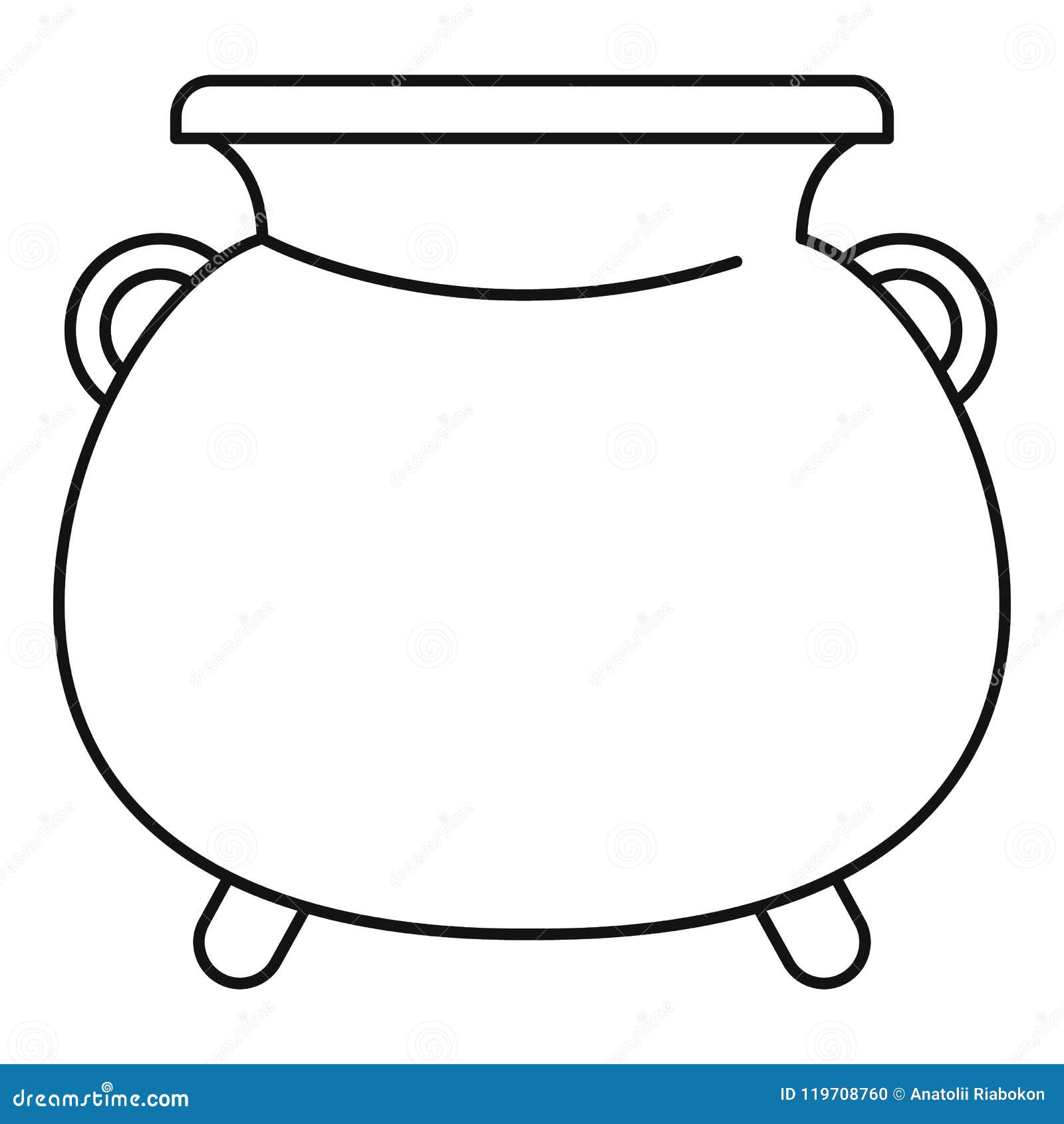 Cauldron Pot  Icon Outline  Style Stock Vector 