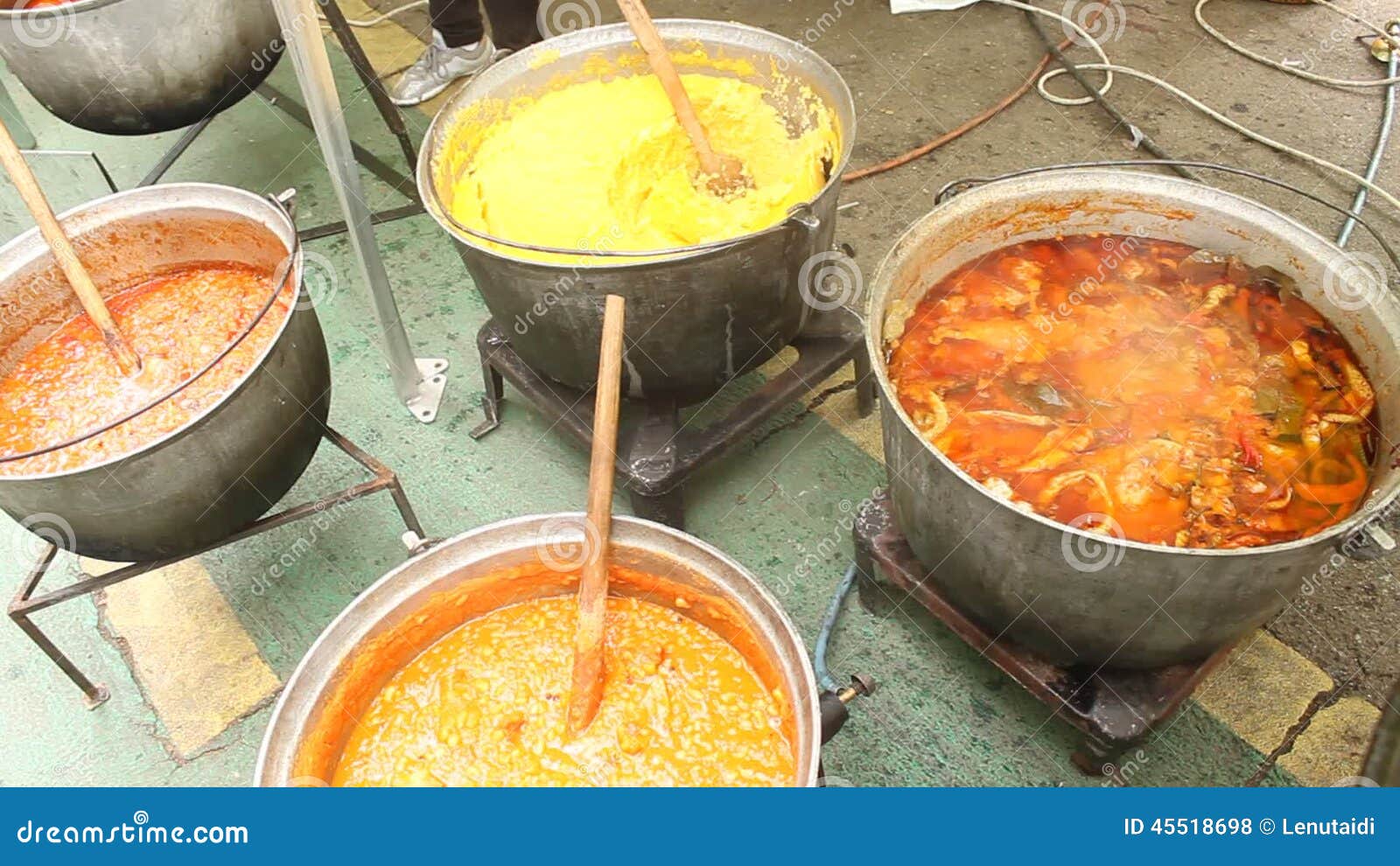 Cauldrons with Traditional Dishes Stock Footage Video of parsley