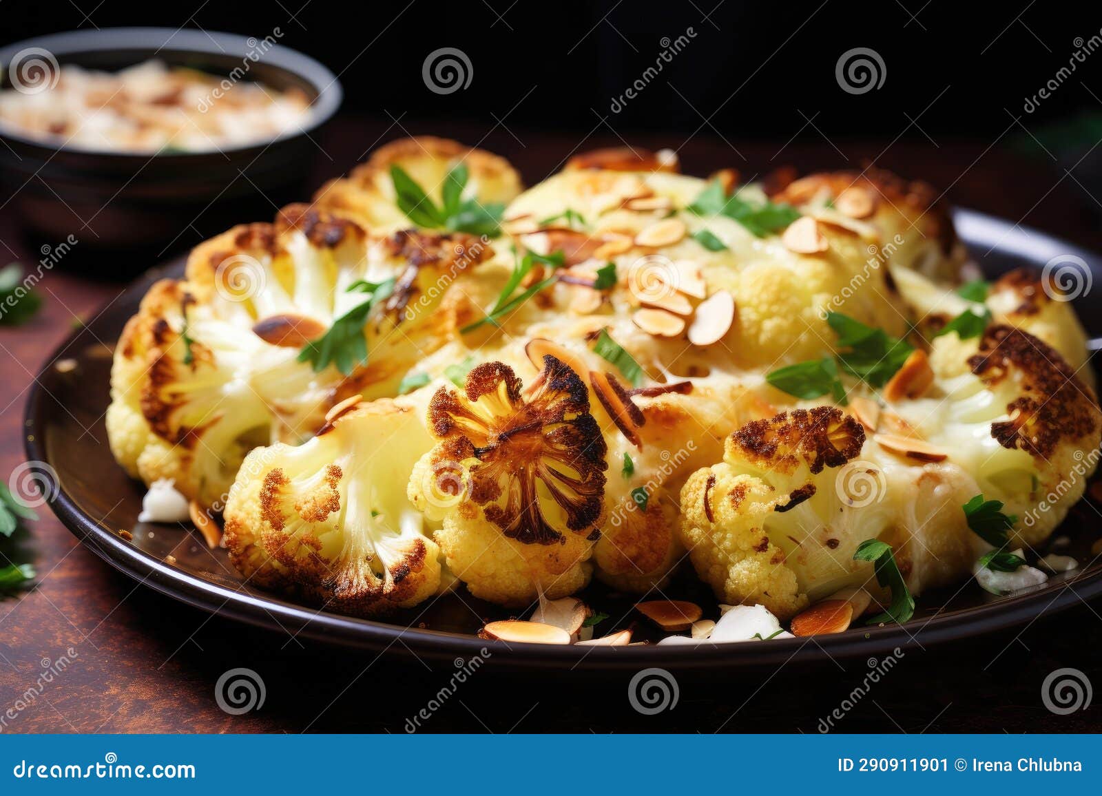 Cauliflower Baked with Egg and Cheese Stock Illustration Illustration