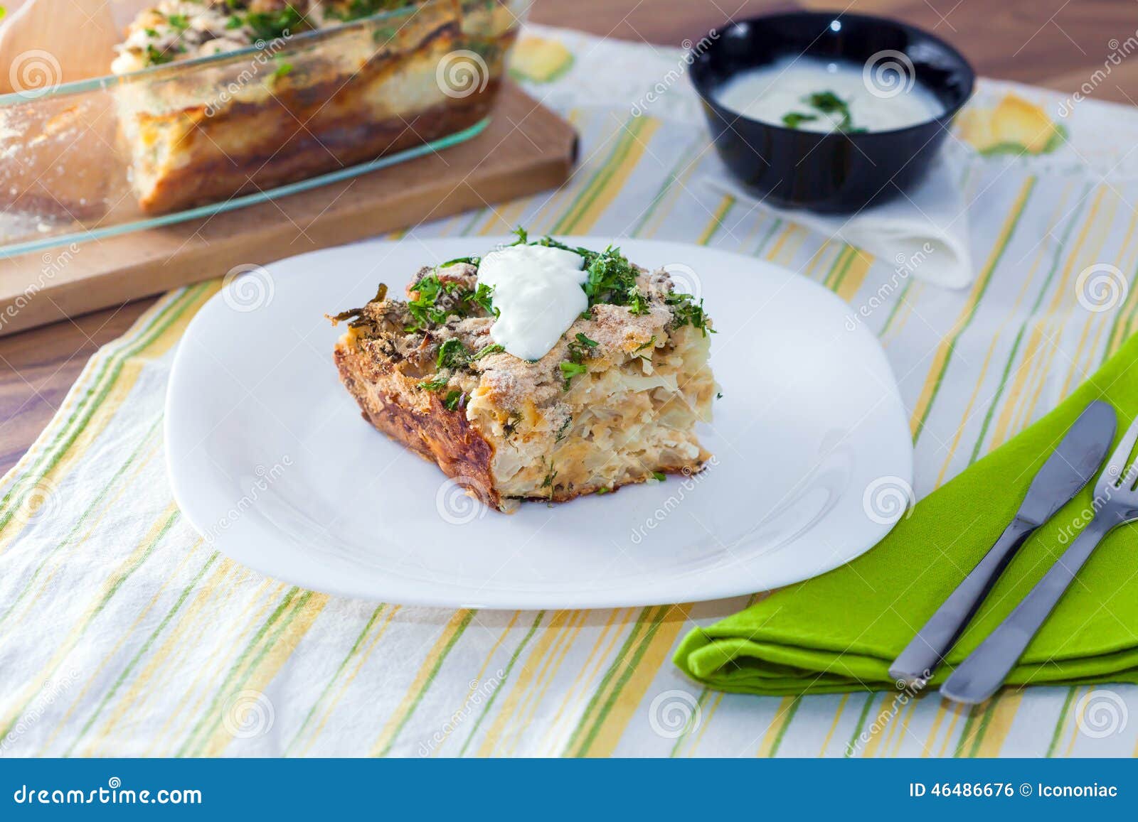 Cauliflower Baked with Eggs, Cheese Stock Photo Image of cauliflower