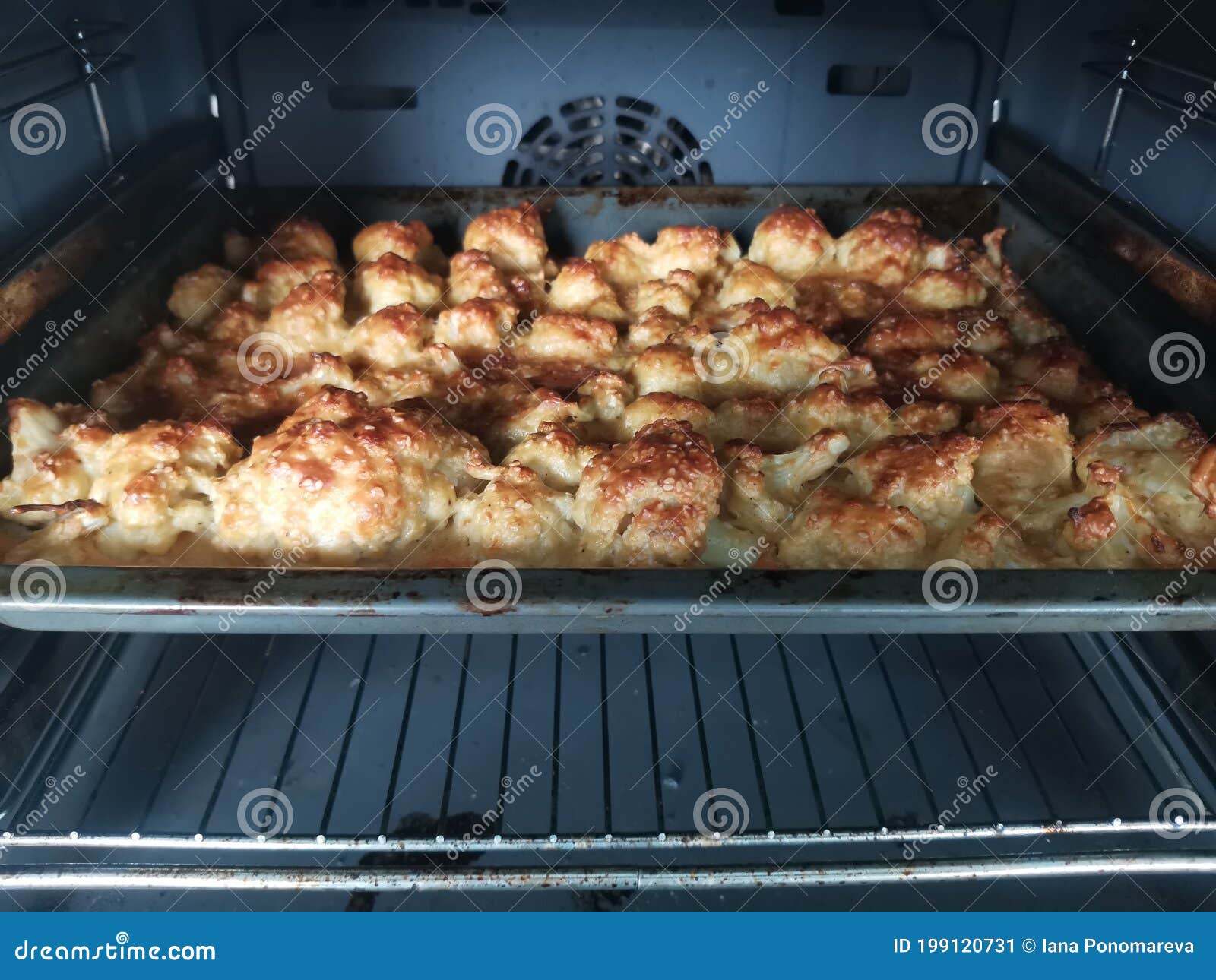 Cauliflower in Batter Baked in the Oven Stock Image Image of meal