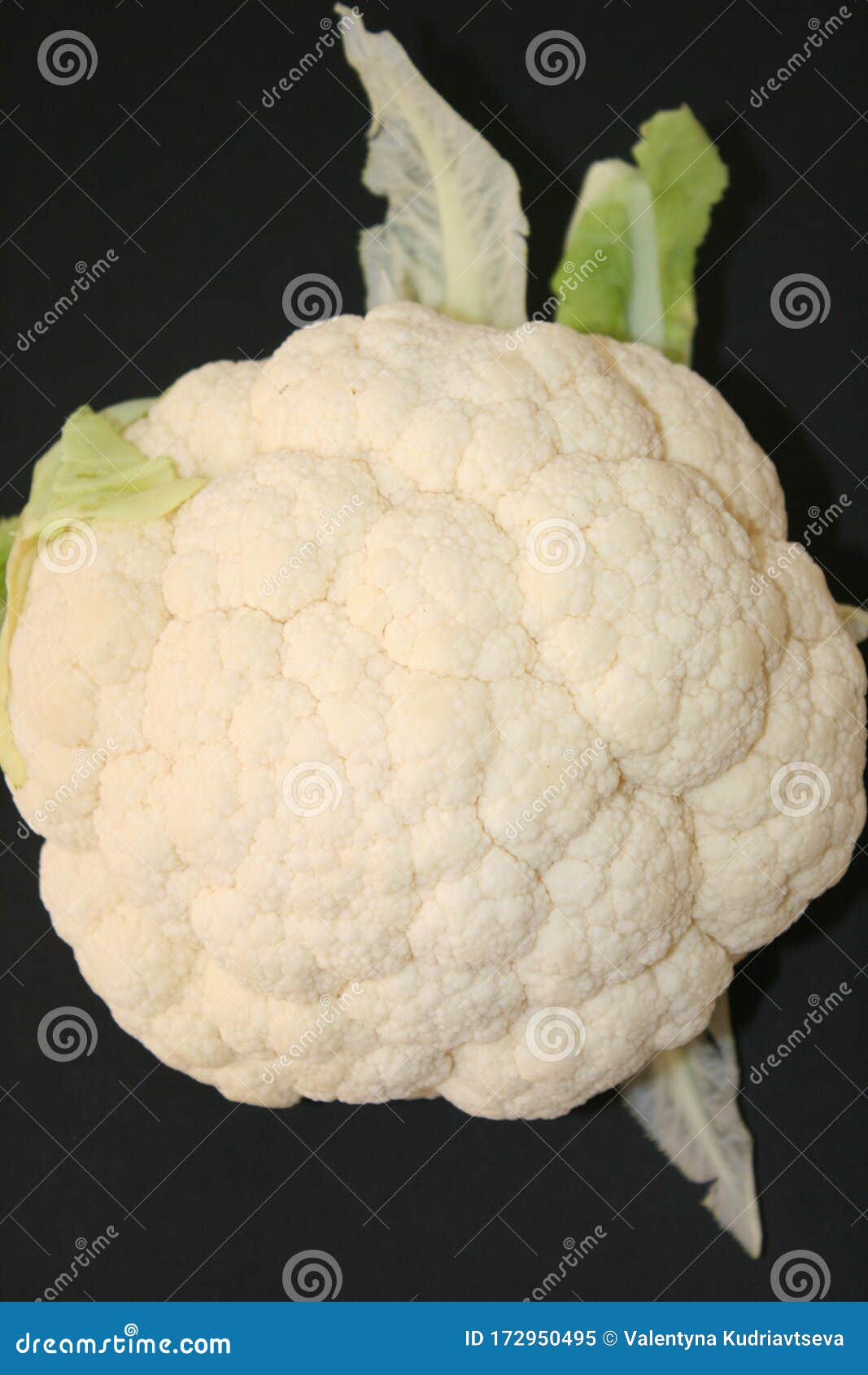 cauliflower on a black background
