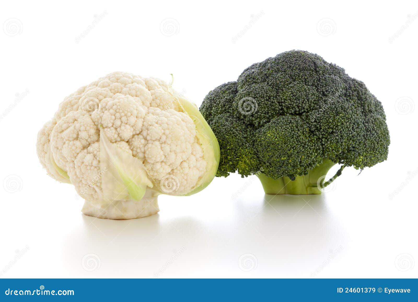 Cauliflower and Broccoli Heads Stock Image Image of white, freshness
