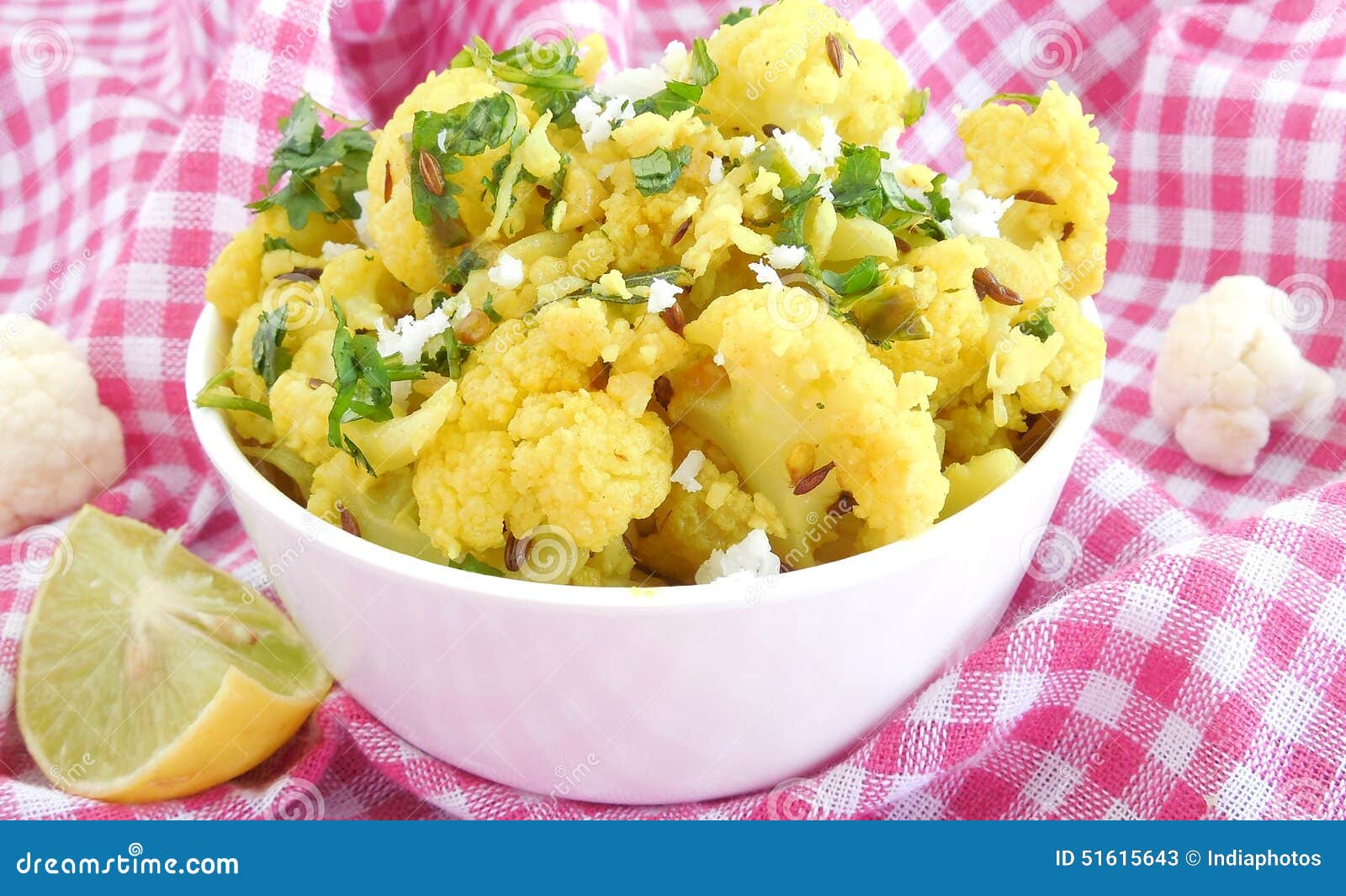 Cauliflower curry stock image. Image of curry, lemon 51615643