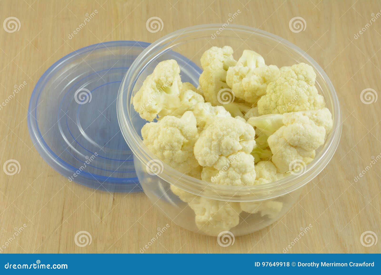 Cauliflower Florets in Storage Container Stock Photo Image of