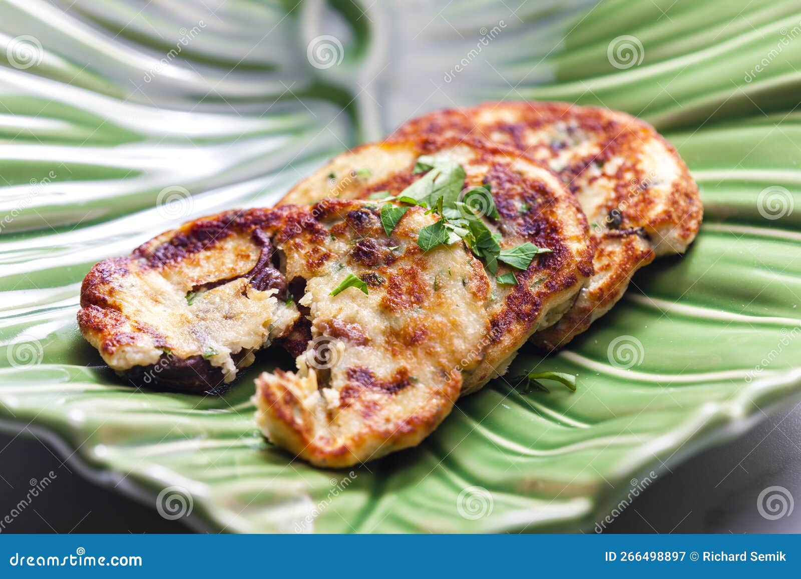 Cauliflower and Potato Pancakes with Red Beans Stock Image Image of
