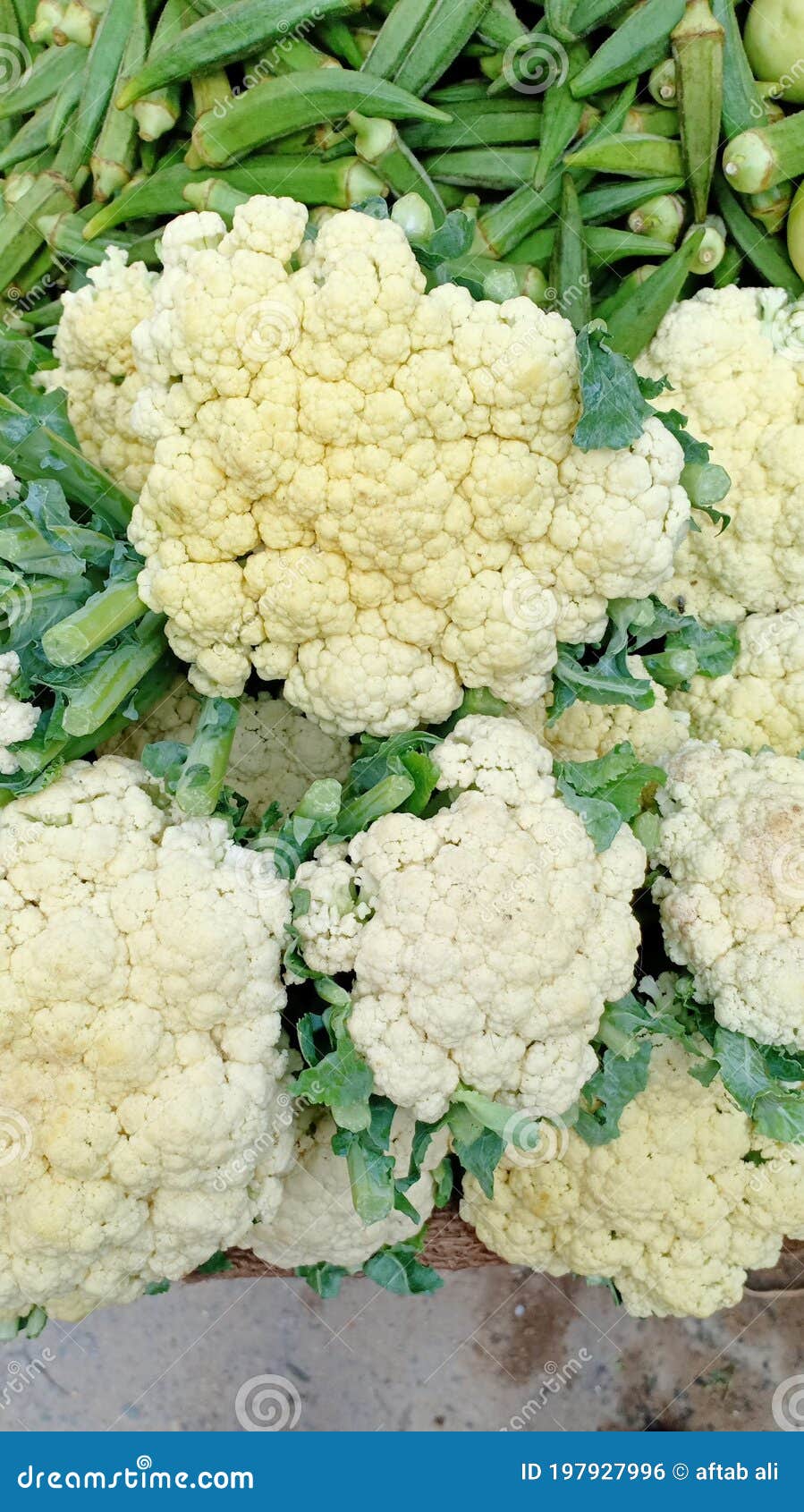 Cauliflower for Sale in the Market Stock Photo Image of market