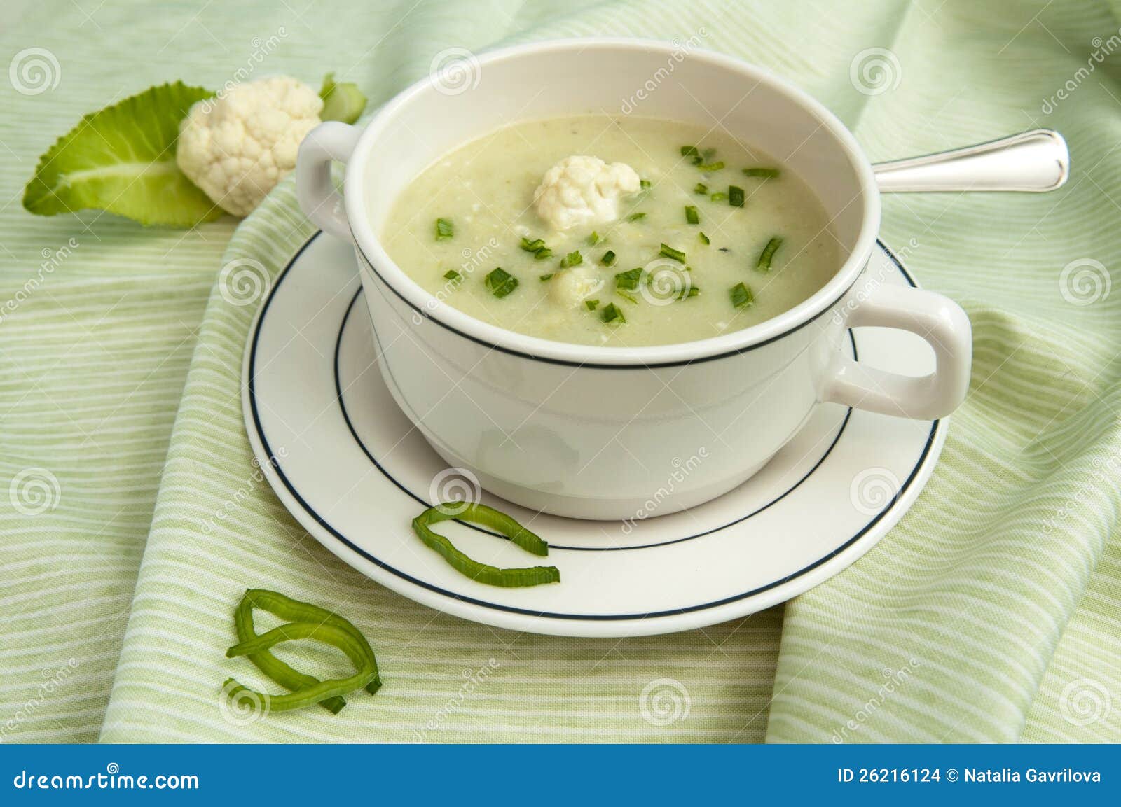 Cauliflower soup stock photo. Image of cream, garnish 26216124
