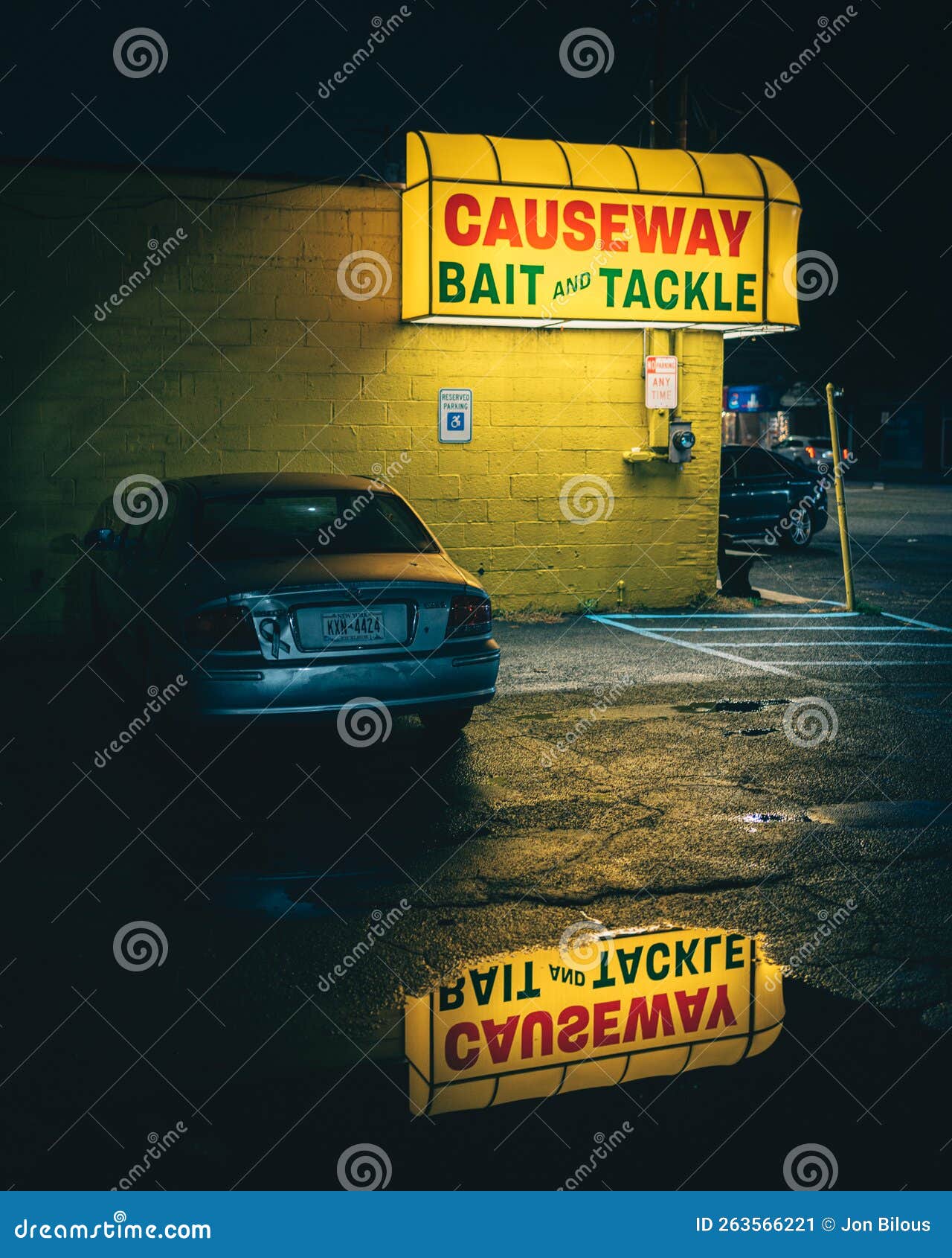 Causeway Bait & Tackle Sign at Night, Wantagh, New York Editorial Photo -  Image of sign, parking: 263566221