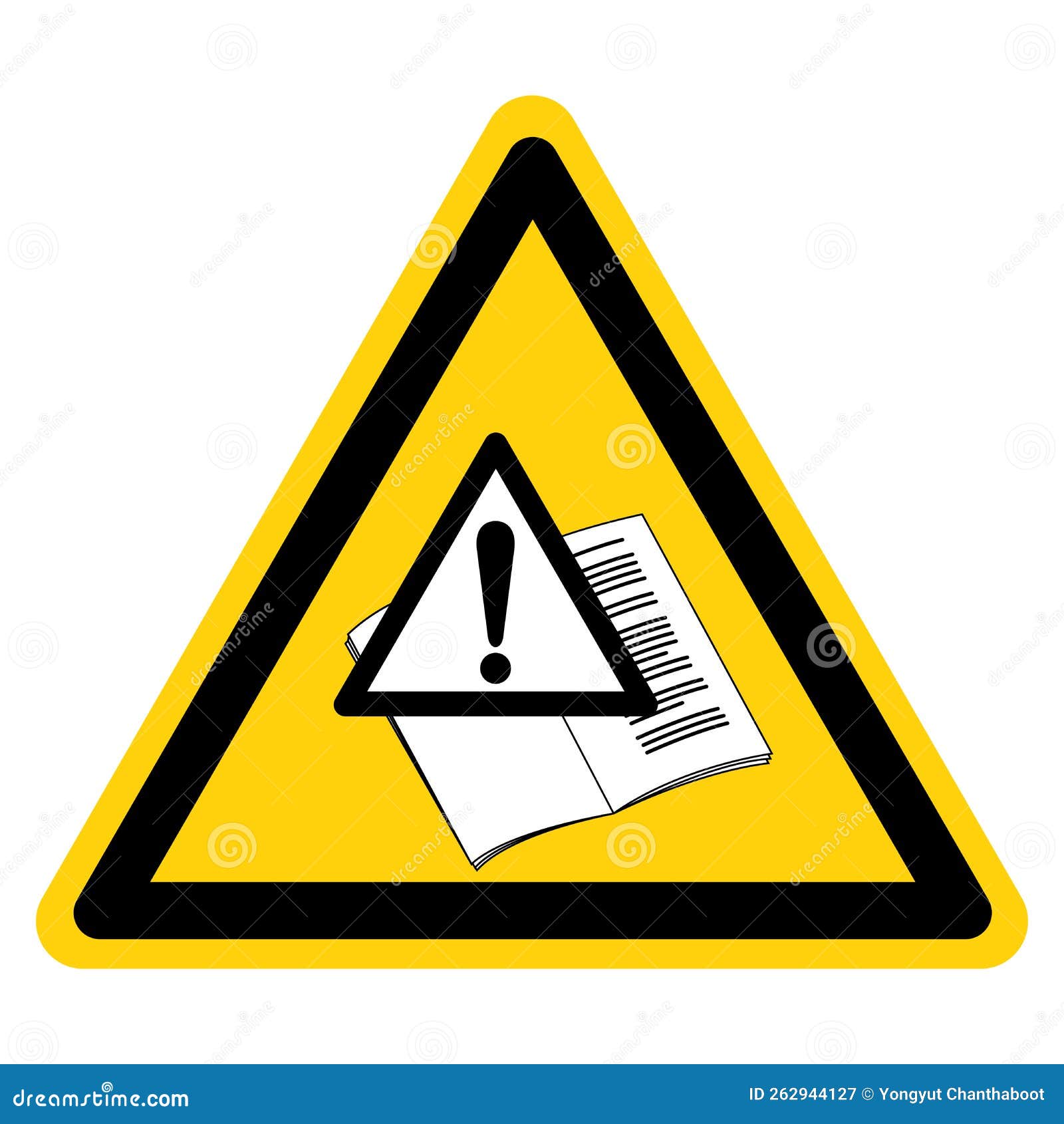 cautin read operator`s manual  sign, ,  on white background label. eps10