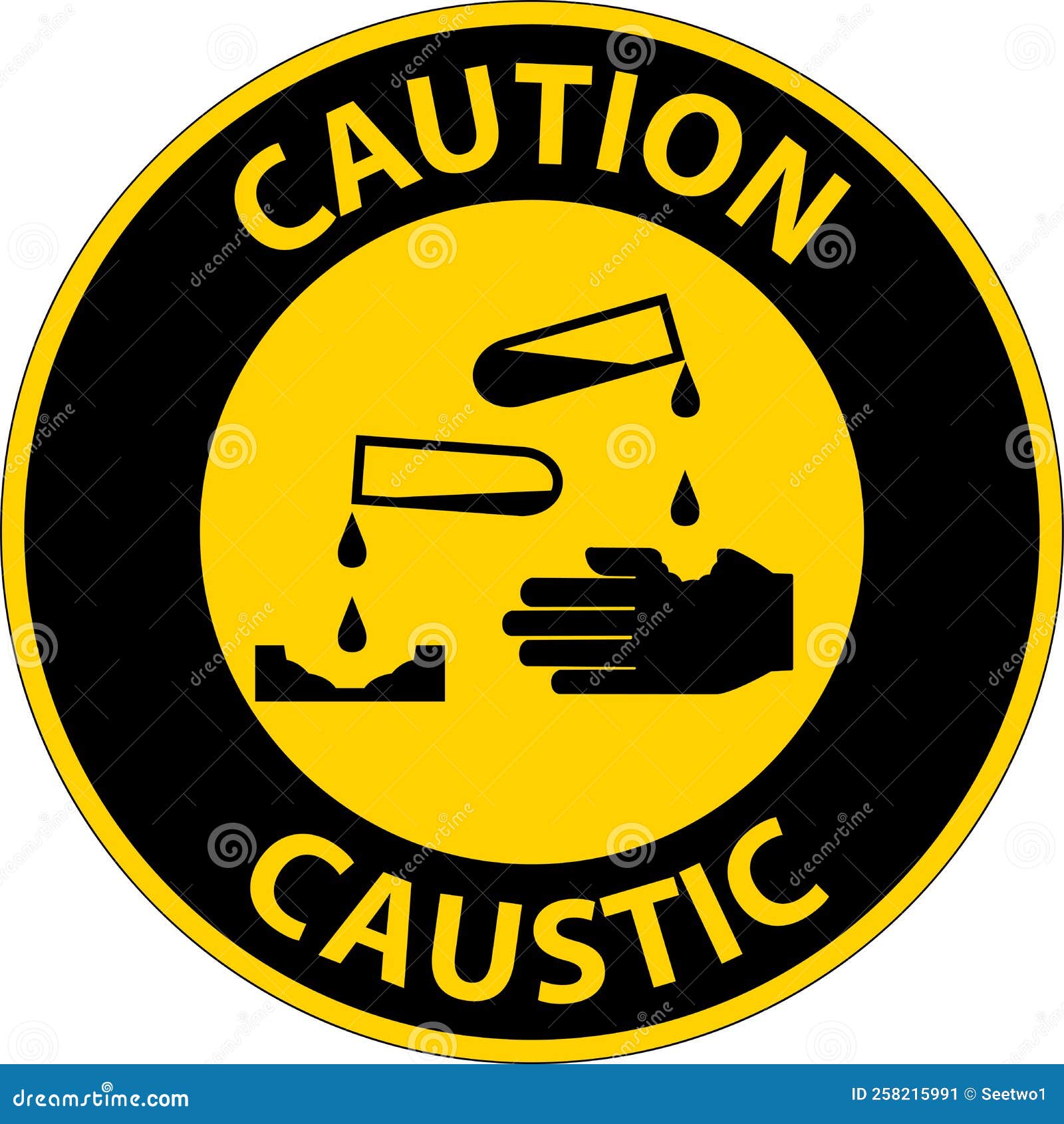 Caution Caustic Symbol Sign on White Background Stock Vector