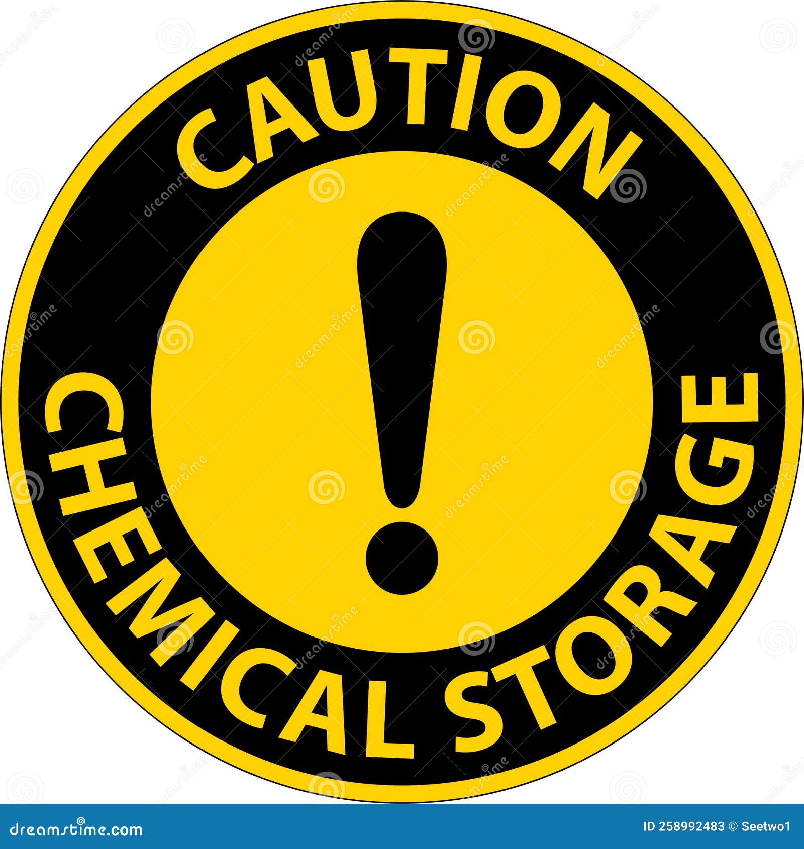 Caution Chemical Storage Symbol Sign on White Background Stock Vector Illustration of
