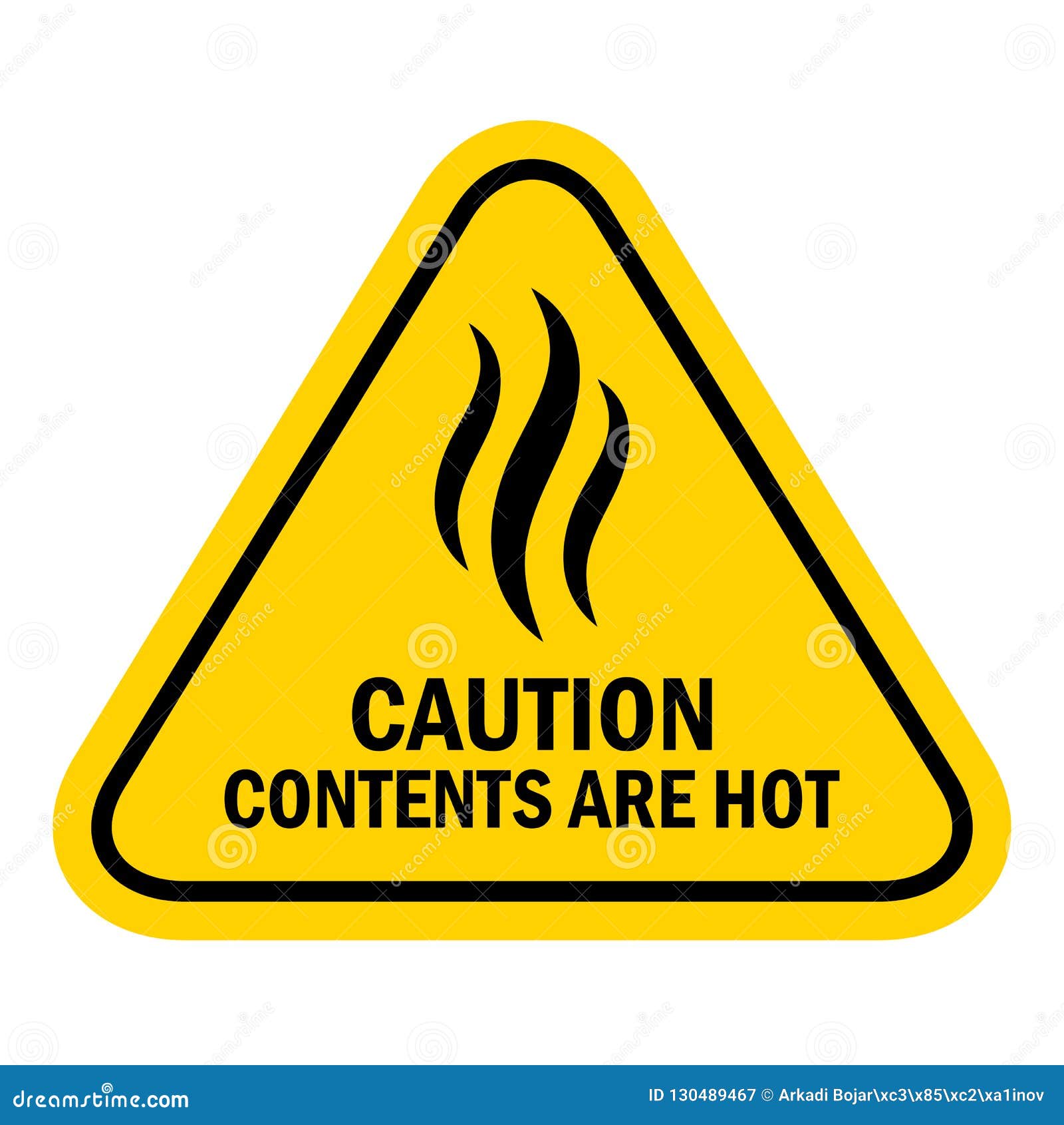 caution contents are hot  sign