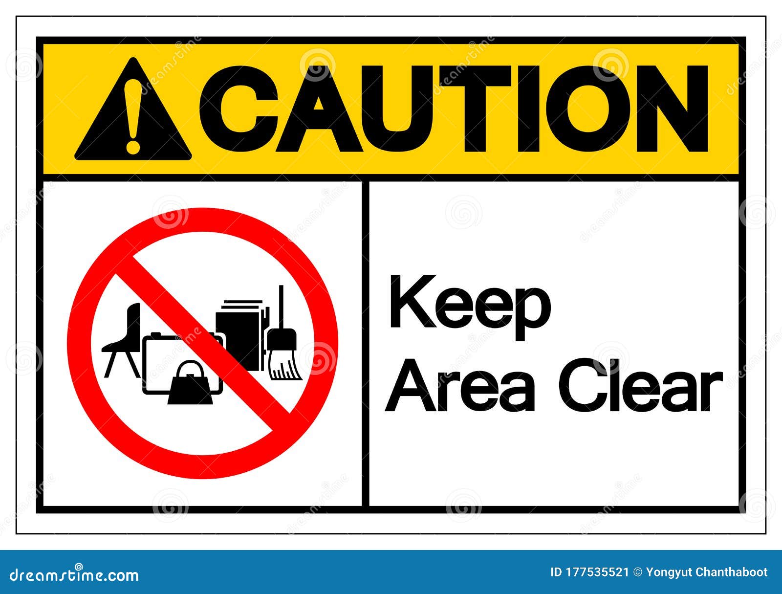 Caution Keep Area Clear Symbol Sign Vector Illustration Isolate On caution-keep-area-clear-symbol-sign-vector-illustration-isolate-on