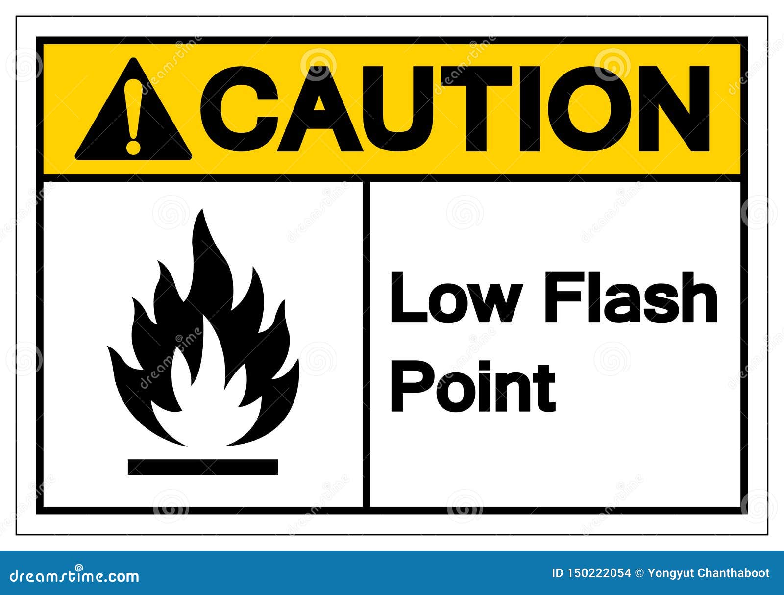 Caution Low Flash Point Symbol Sign, Vector Illustration, Isolate on