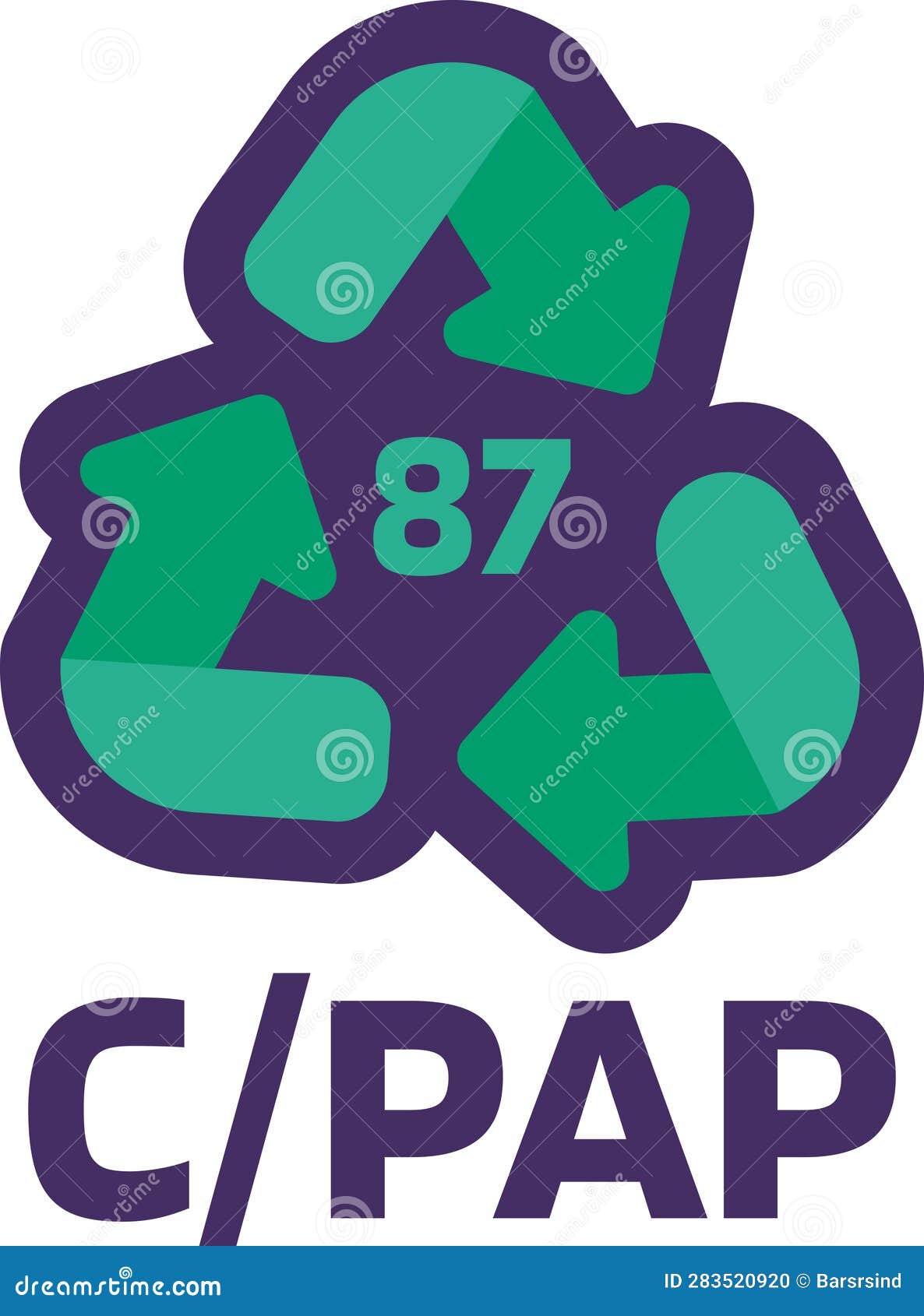 Caution Marking Recycling CPAP Industrial Code 87 Stock Vector