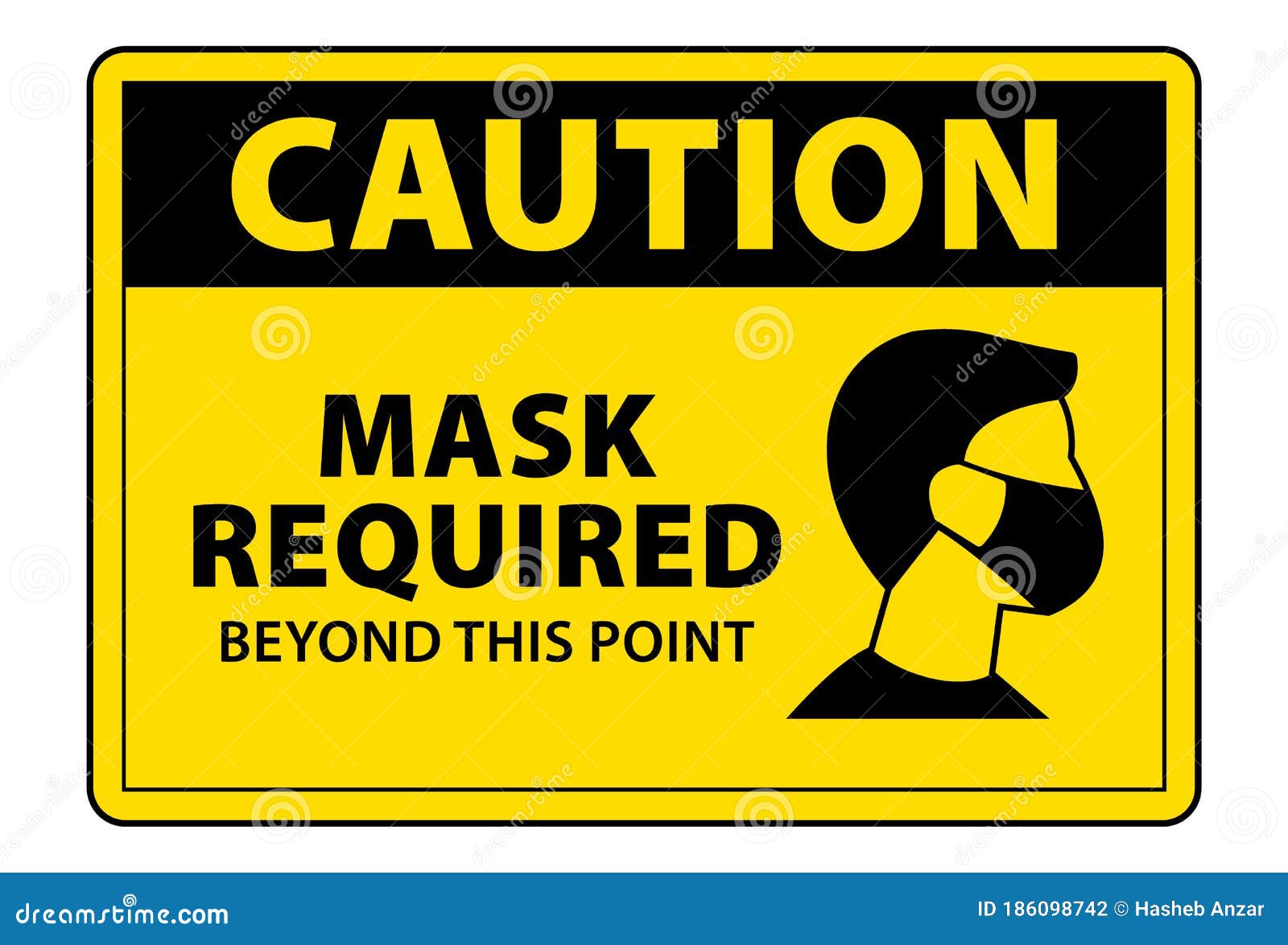 Caution Mask Required Beyond this Point, Face Masks Required Sign