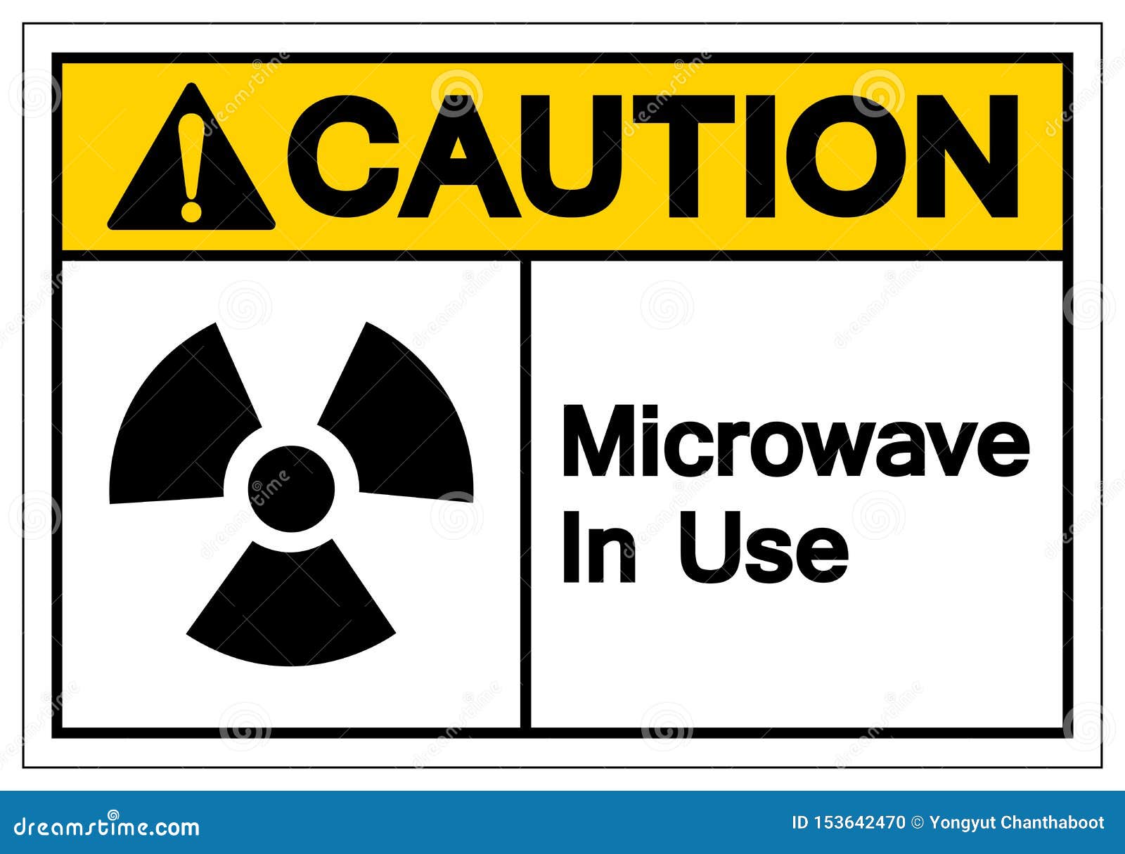 Caution Microwave in Use Symbol Sign, Vector Illustration, Isolate on