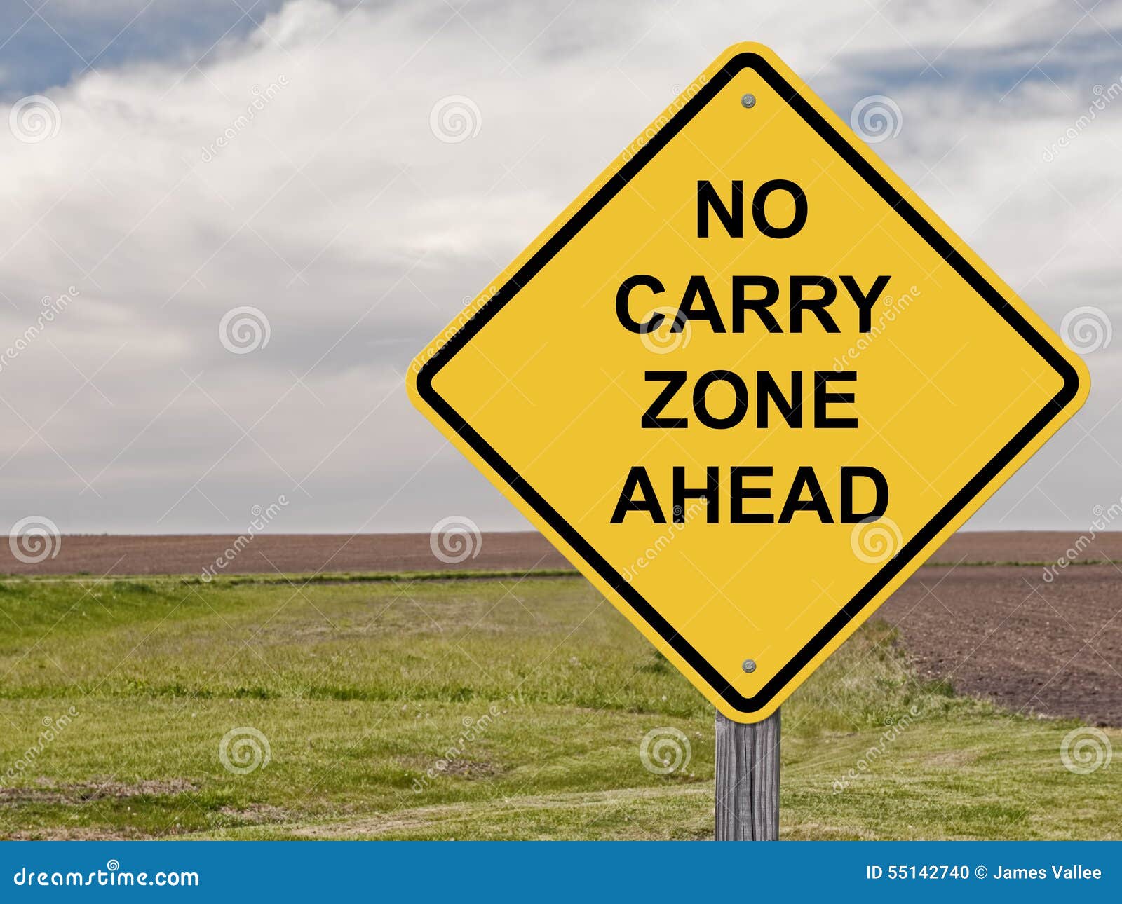 Caution No Carry Zone Ahead Stock Photo Image of weapon, control