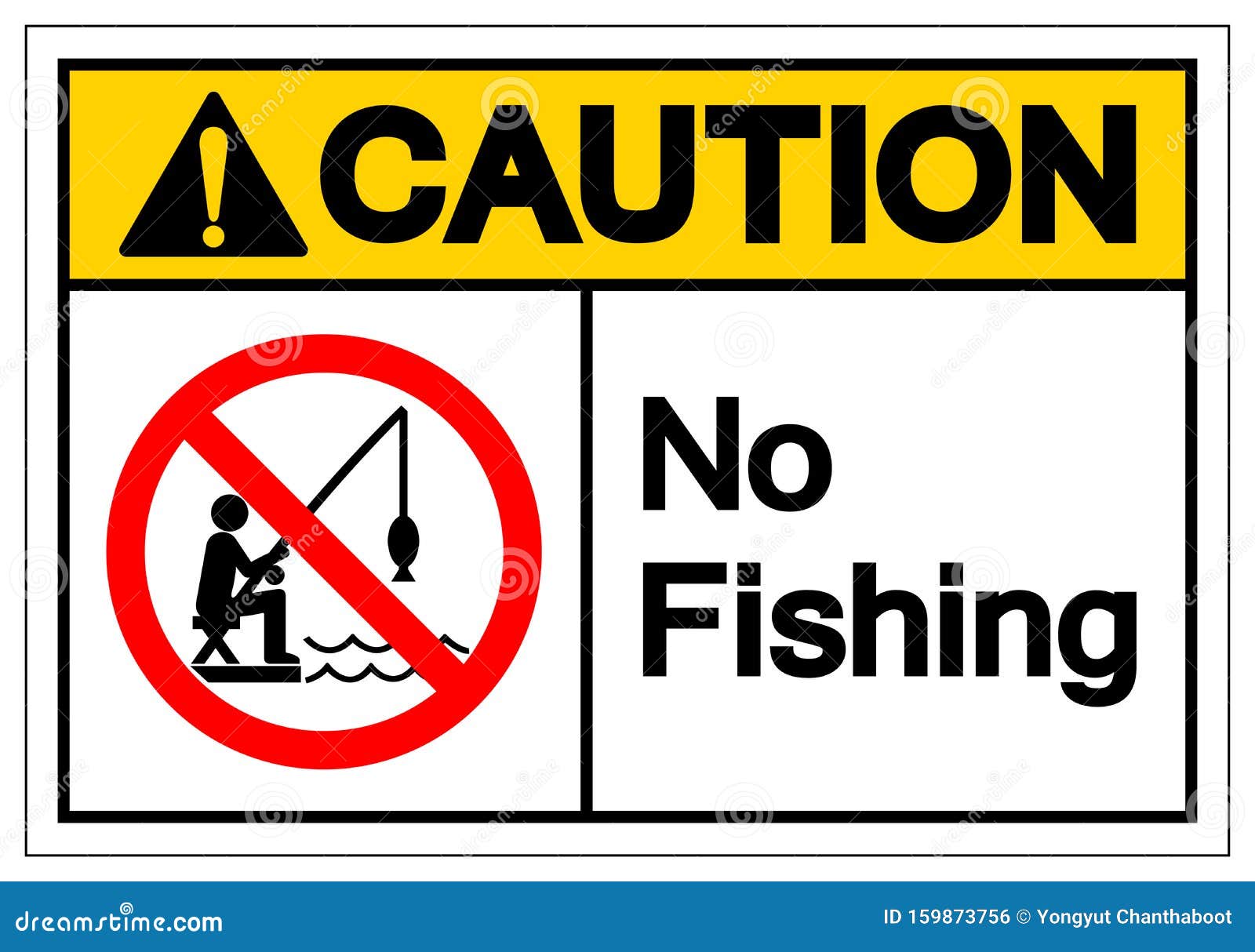 Download Caution No Fishing Symbol Sign, Vector Illustration ...
