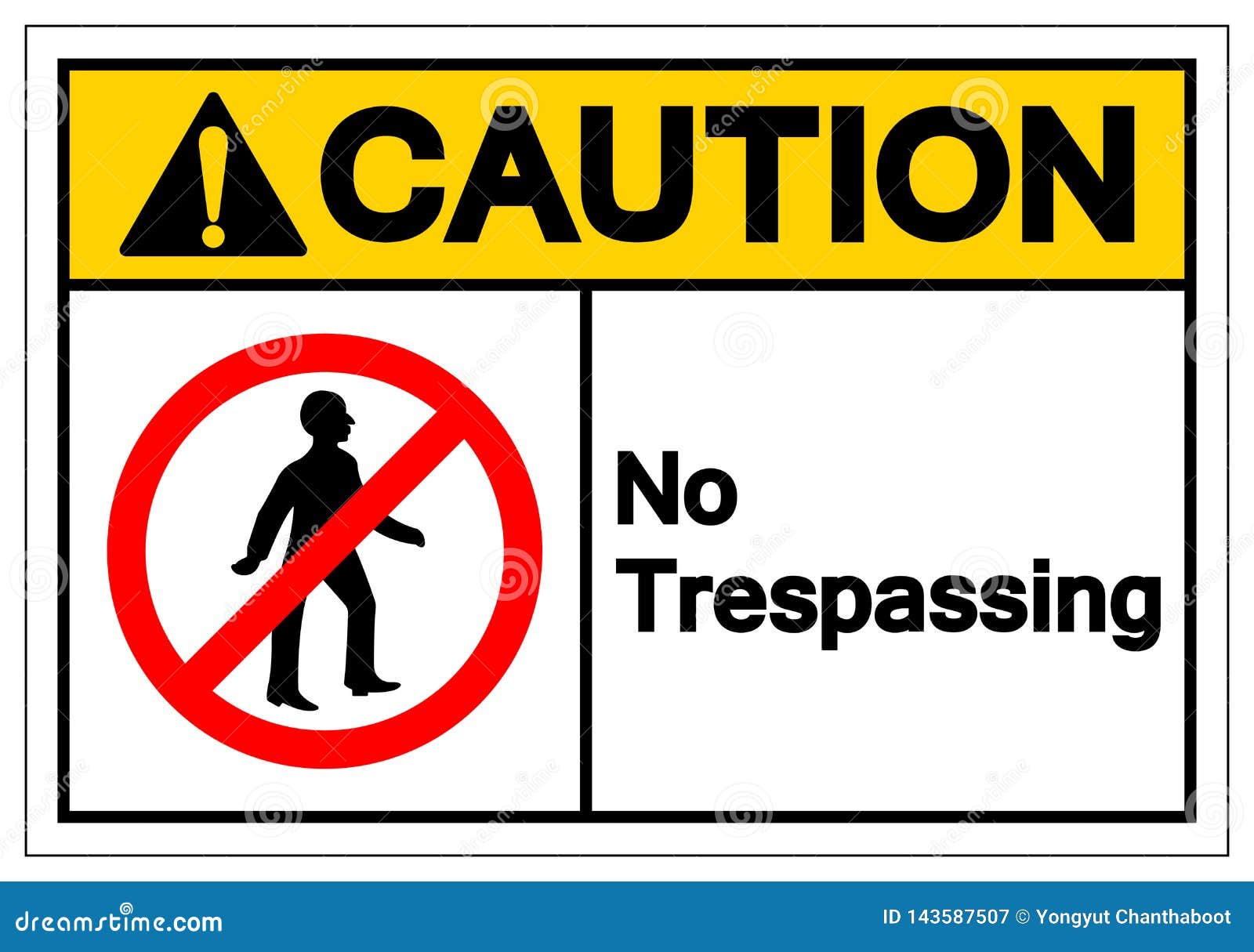 caution no trespassing  sign,  , isolate on white background label. eps10