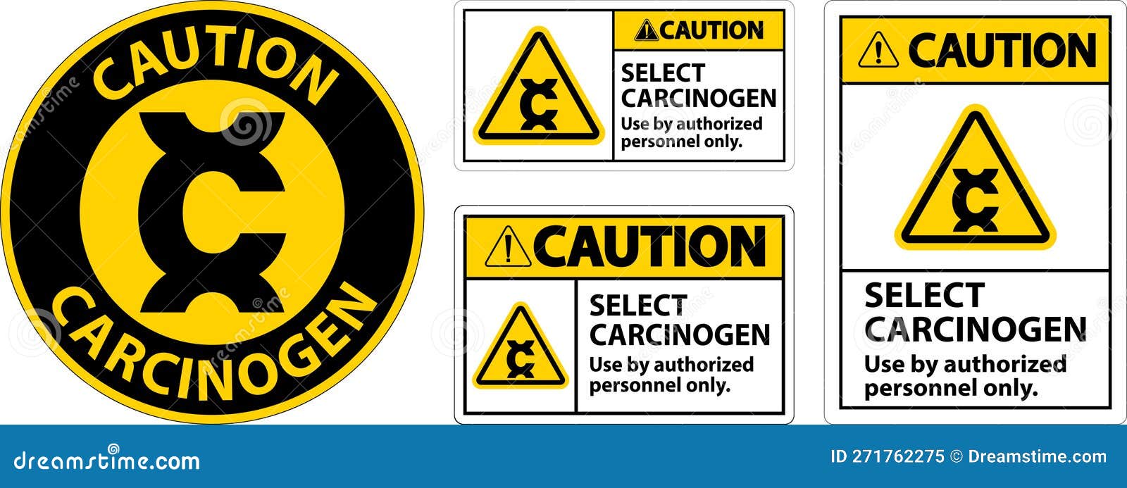 caution select carcinogen label on white background