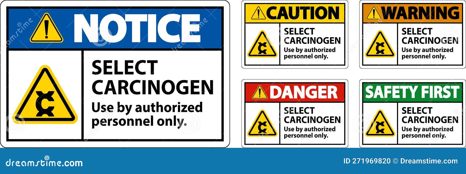 caution select carcinogen label on white background