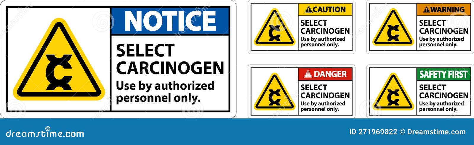 caution select carcinogen label on white background