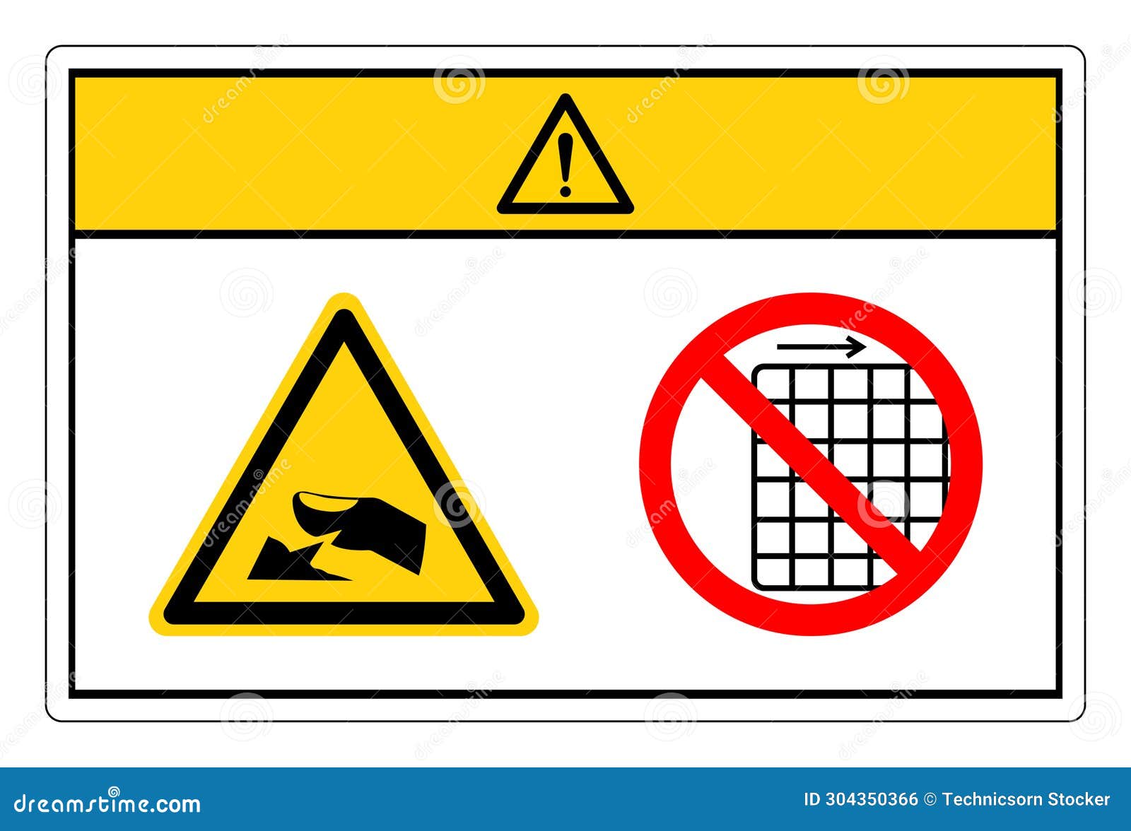 Caution Sharp Edge of Finger Hazard Do Not Remove Guard Symbol Sign, Vector Illustration