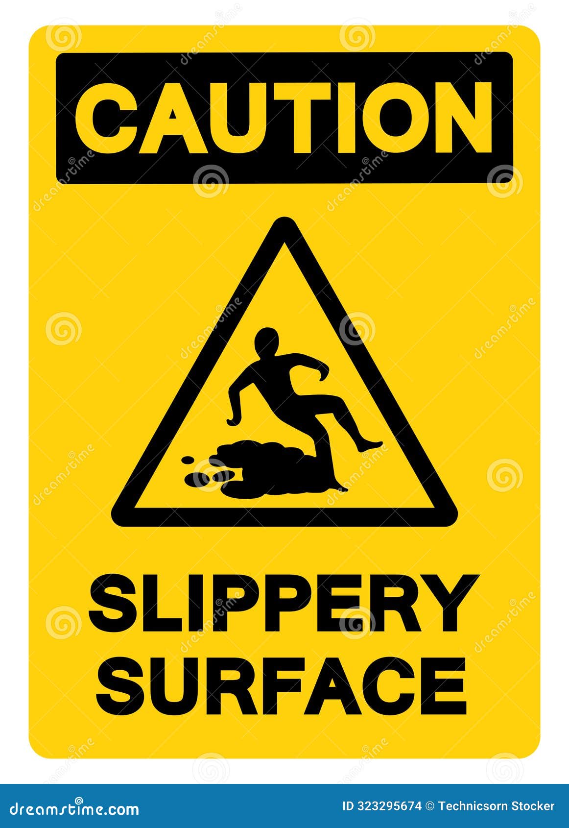 Caution Slippery Surface Symbol Sign,Vector Illustration, Isolate on