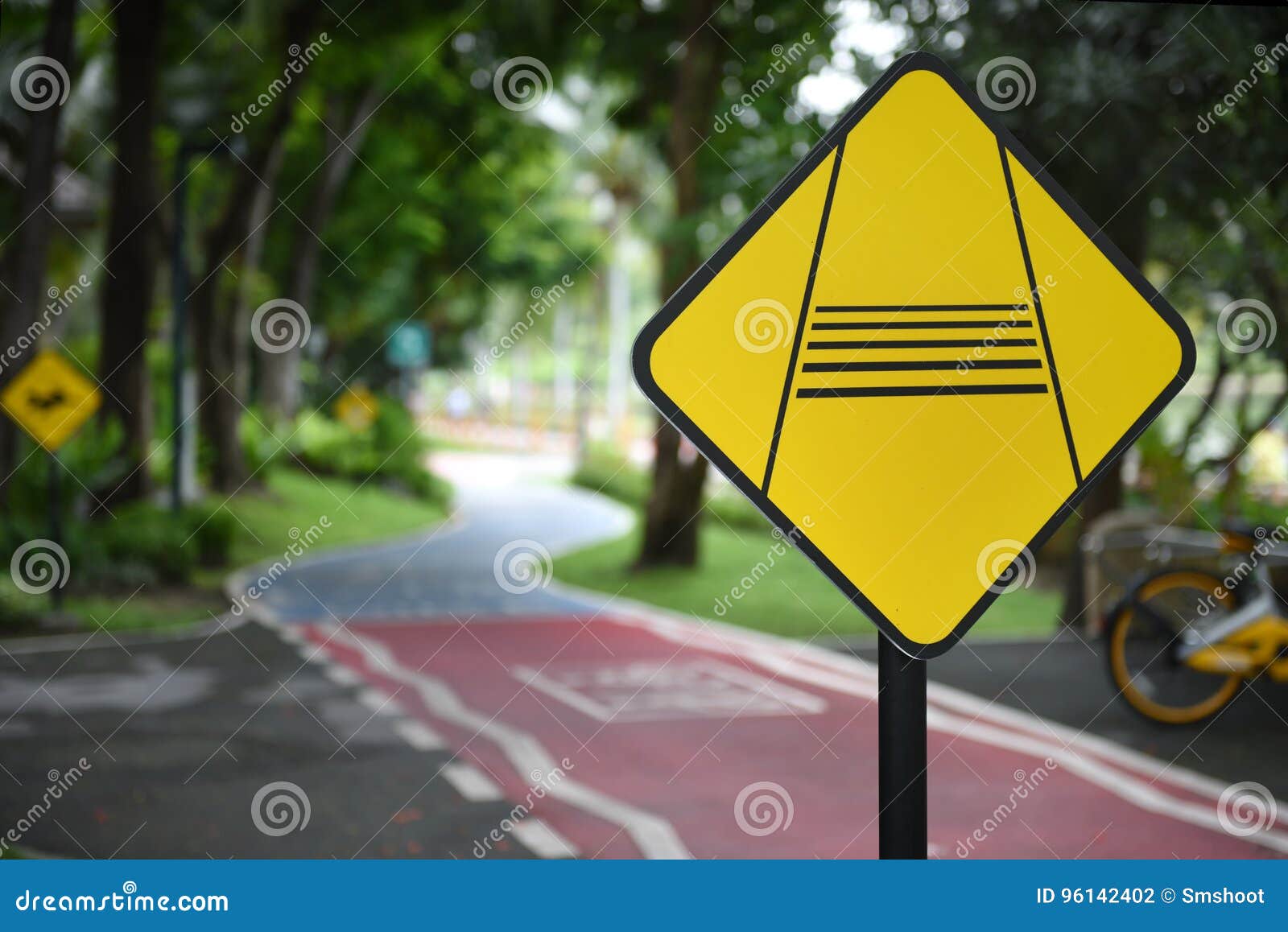 Combined Bicycle/Pedestrian Crossing Fluorescent Yellow-Green Sign