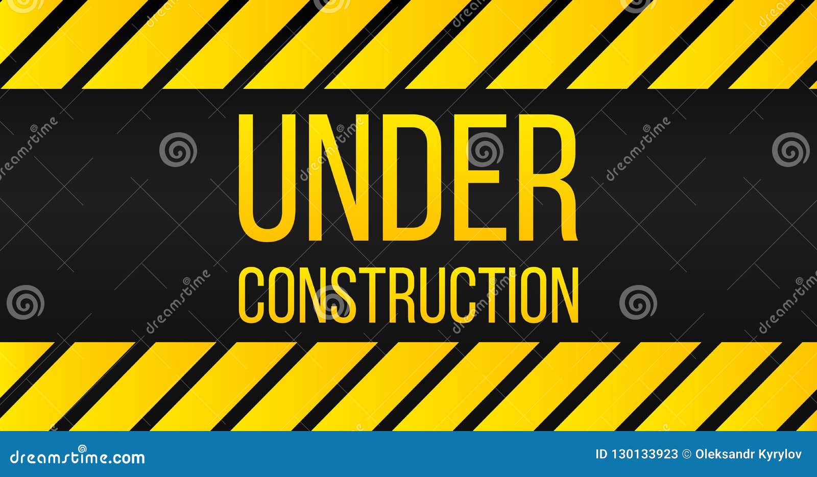Caution Under Construction Sign, Danger Label, Yellow and Black Colors ...