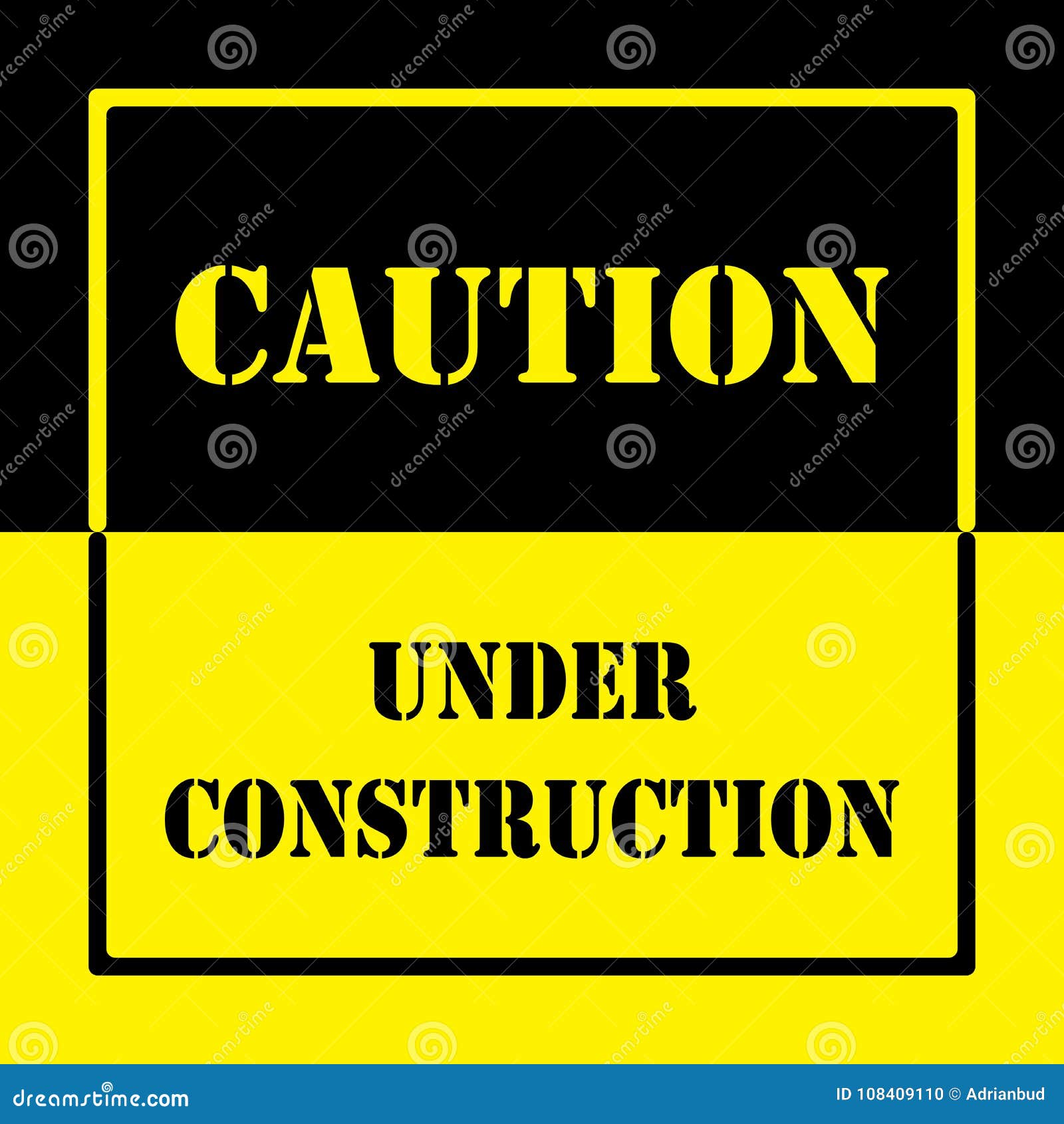 CAUTION UNDER CONSTRUCTION WARNING SIGN Stock Vector - Illustration of ...