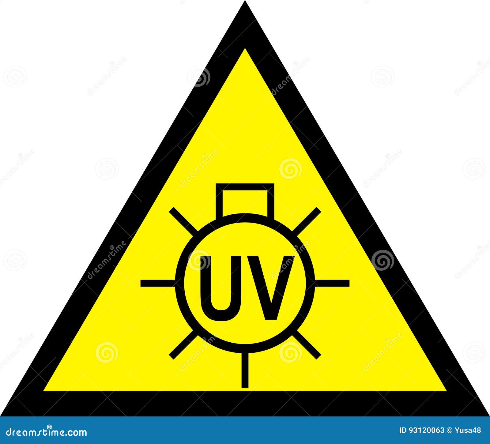Caution, UV Light Do Not Look. Warning Sign Stock Illustration