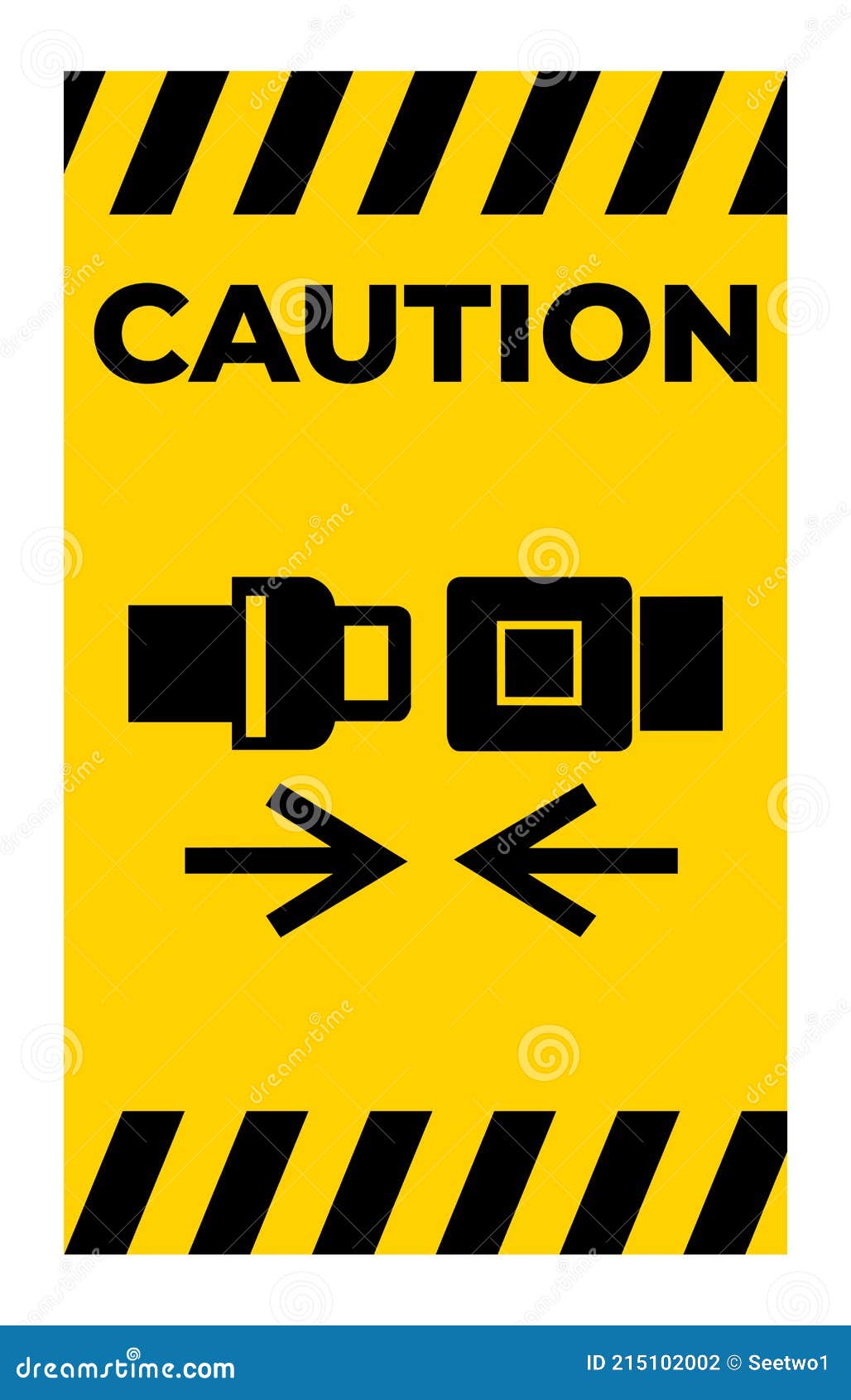 Caution Wear Safety Belt Symbol Sign Isolate on White Background Stock