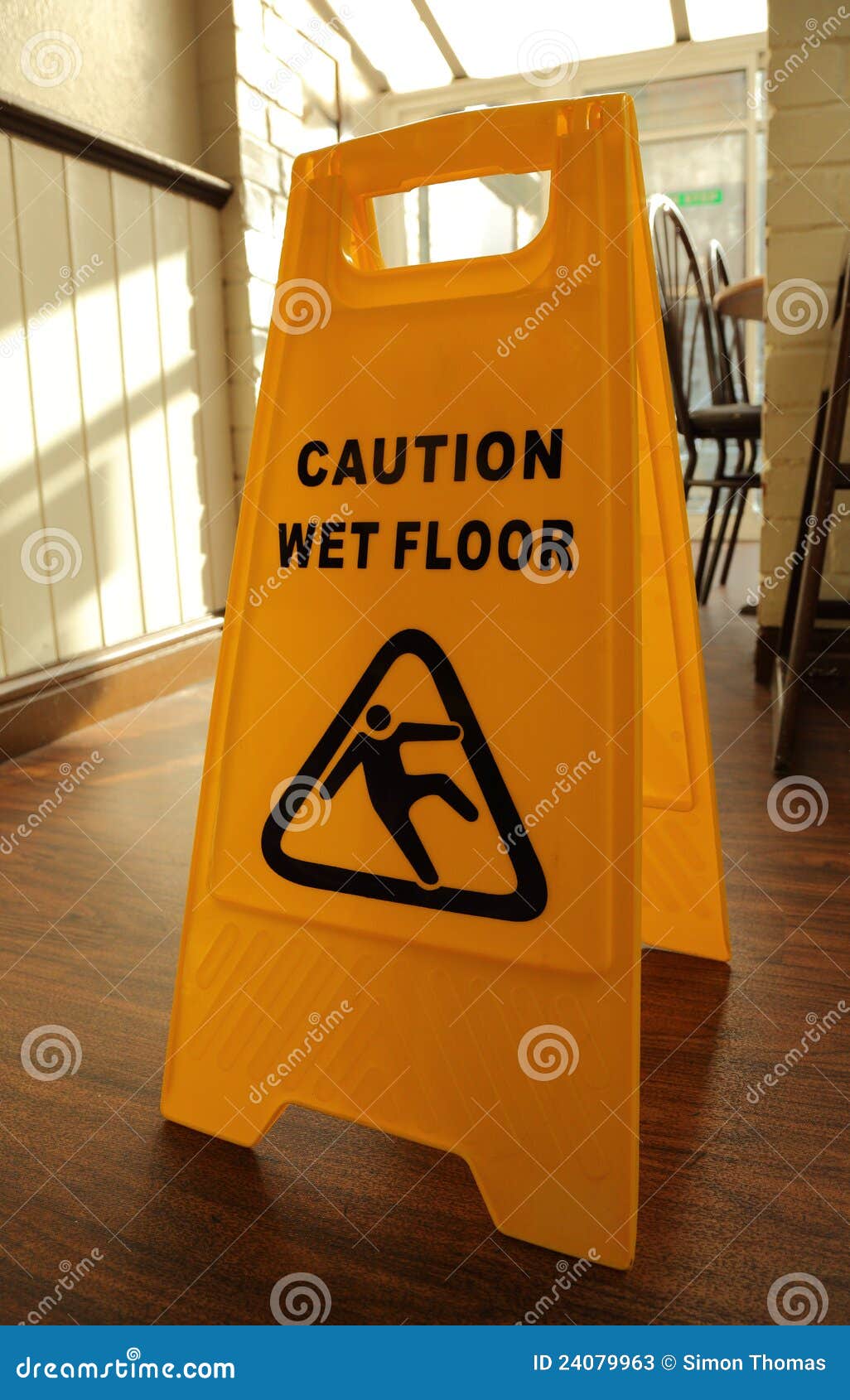Caution Wet Floor stock image. Image of restaurant, sign 24079963