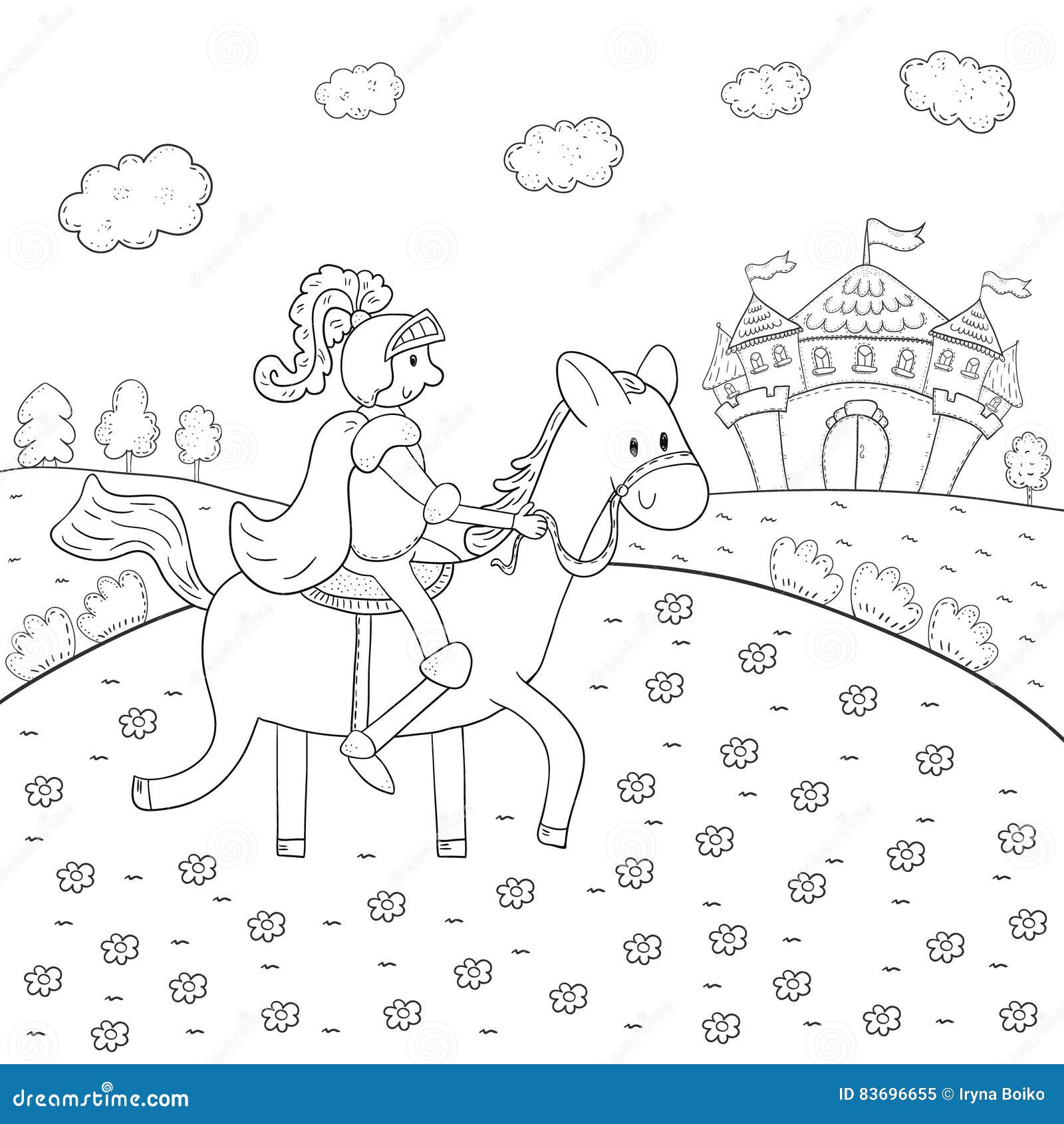 Desenho de Cavaleiro a cavalo para Colorir - Colorir.com