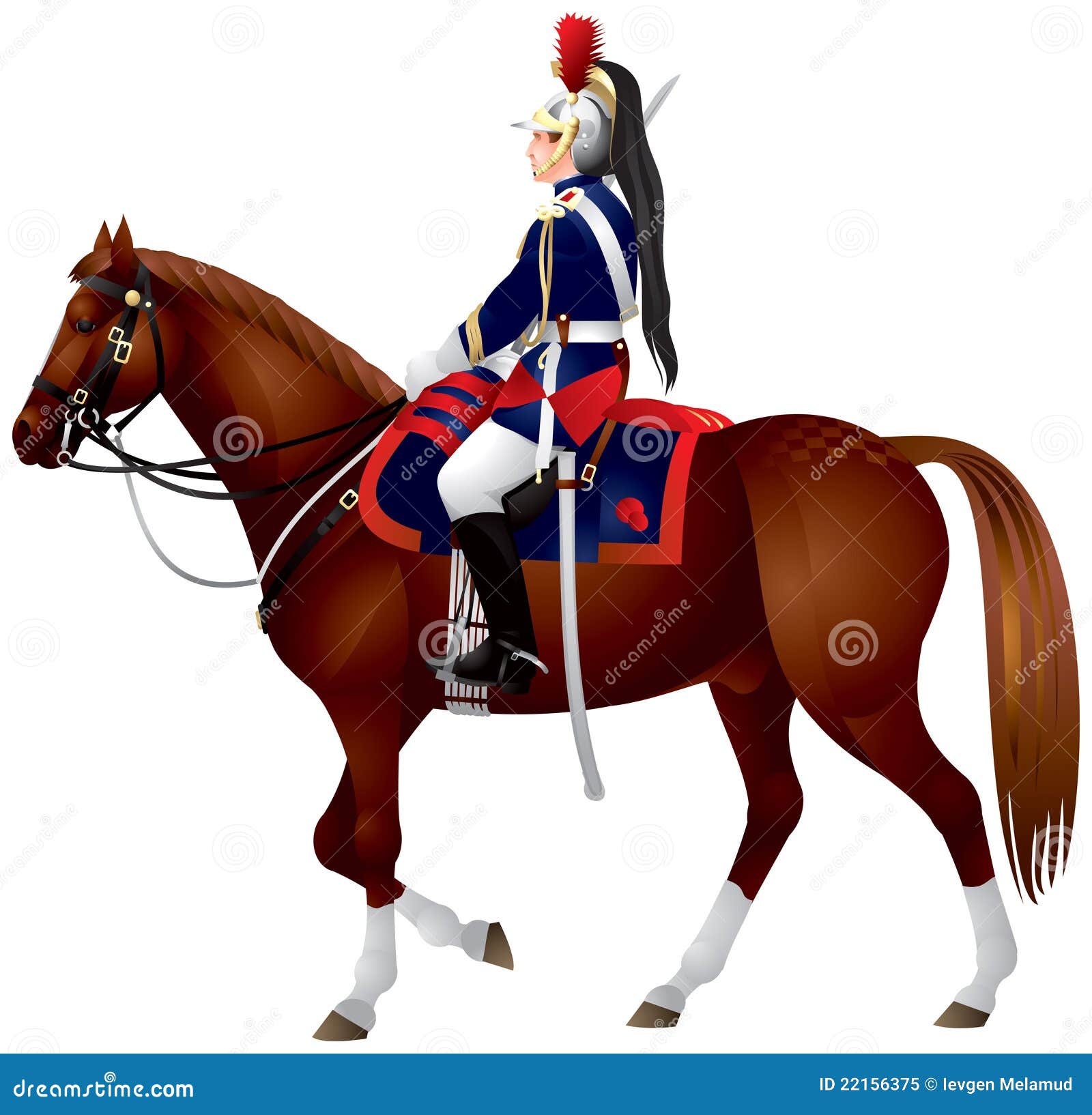 Cavalier Republicano Francés Del Protector Ilustración del Vector